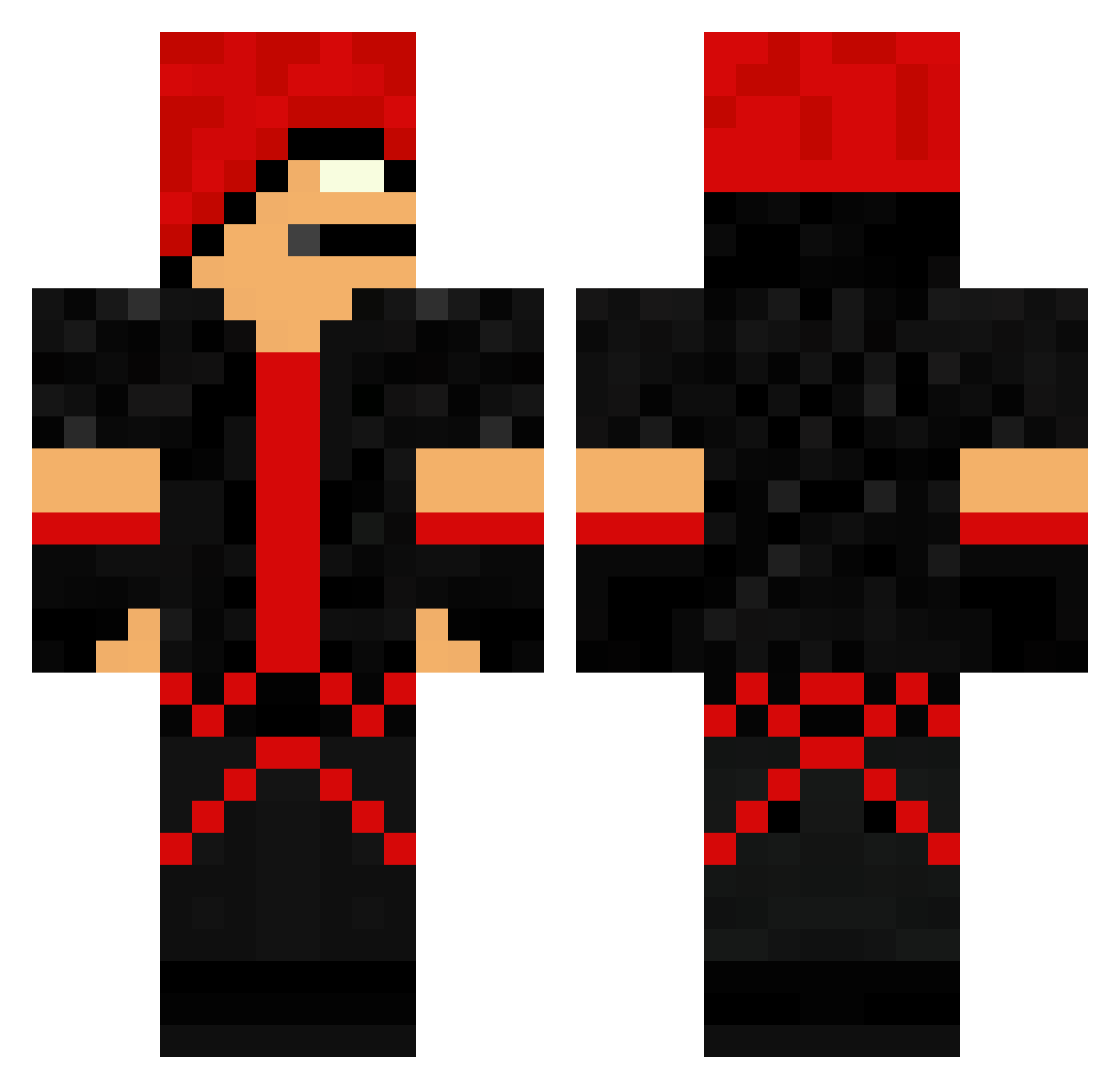 DisQuantity Minecraft skin, front and back view