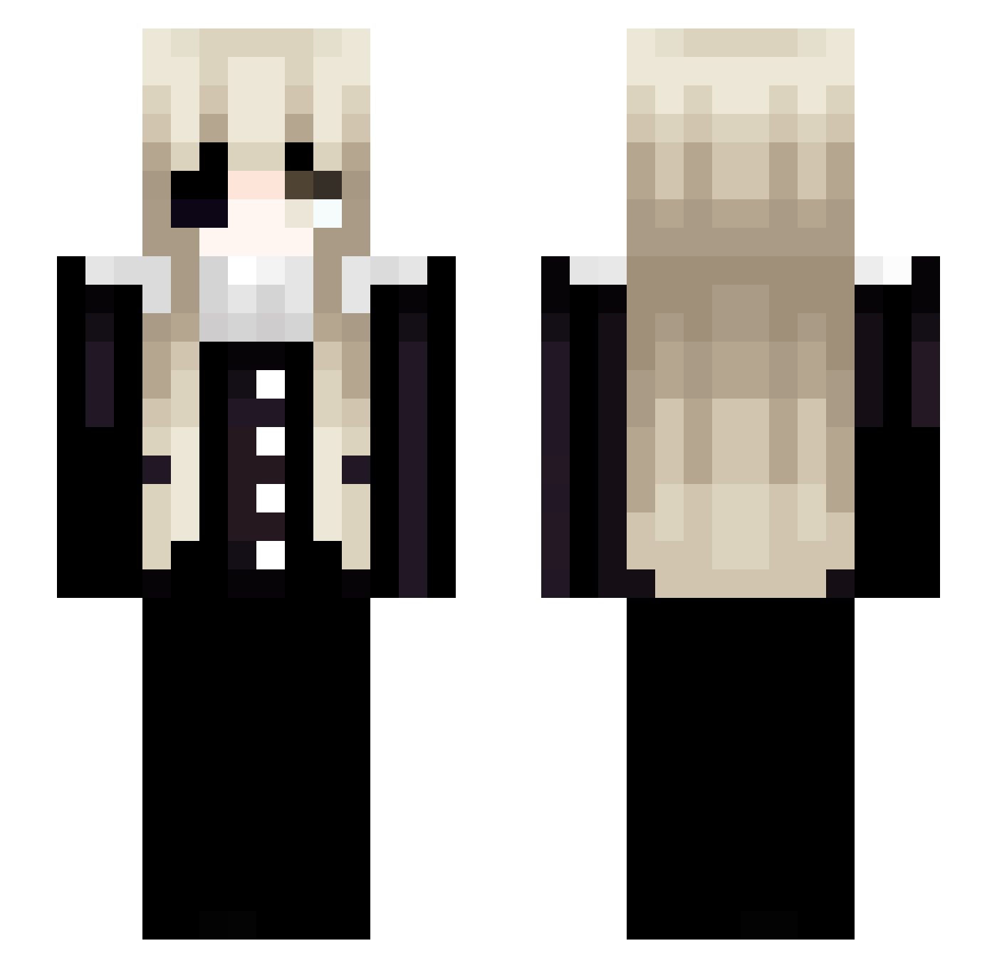 Erumii Minecraft skin, front and back view