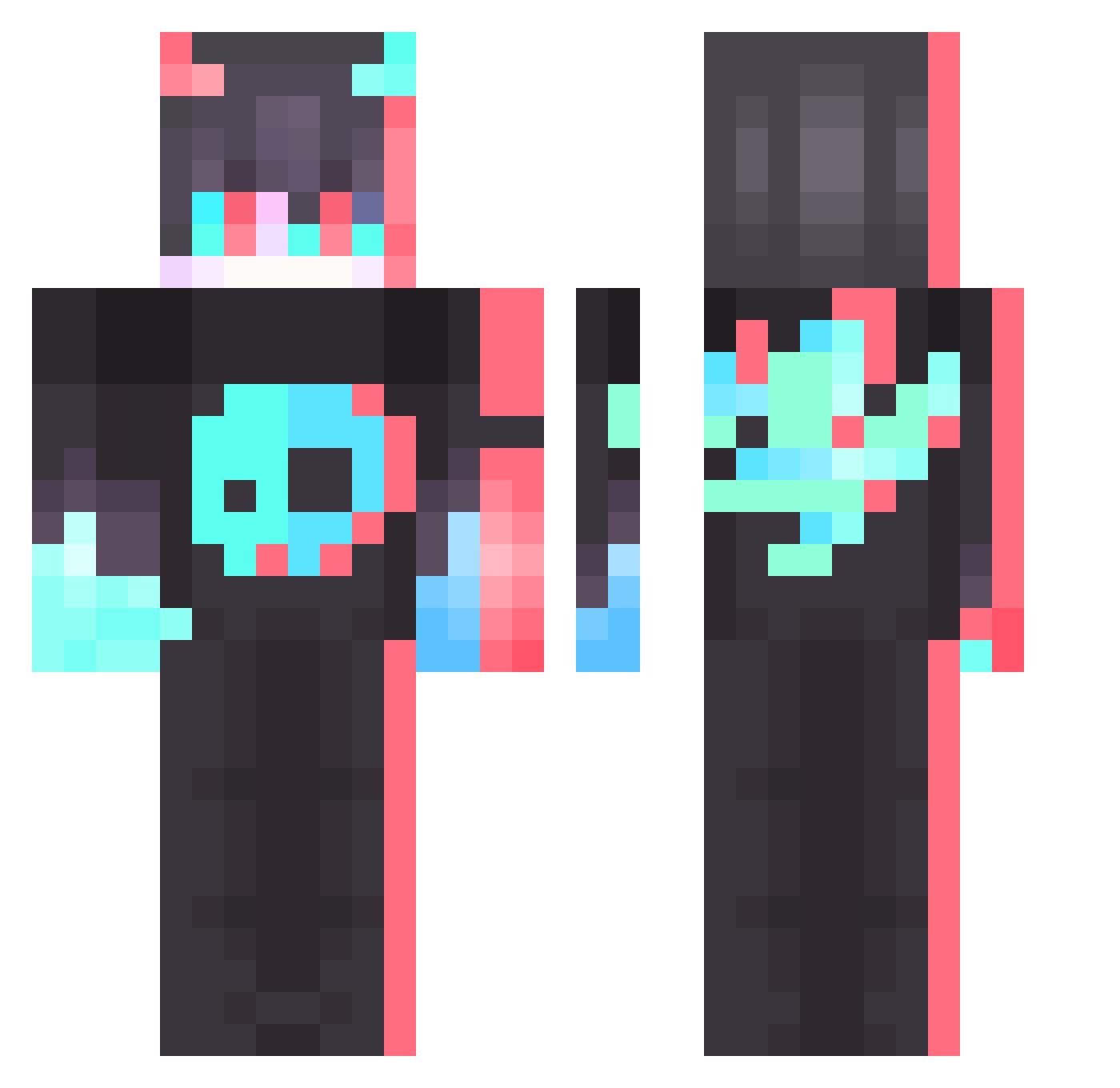 Druid554 Minecraft skin, front and back view