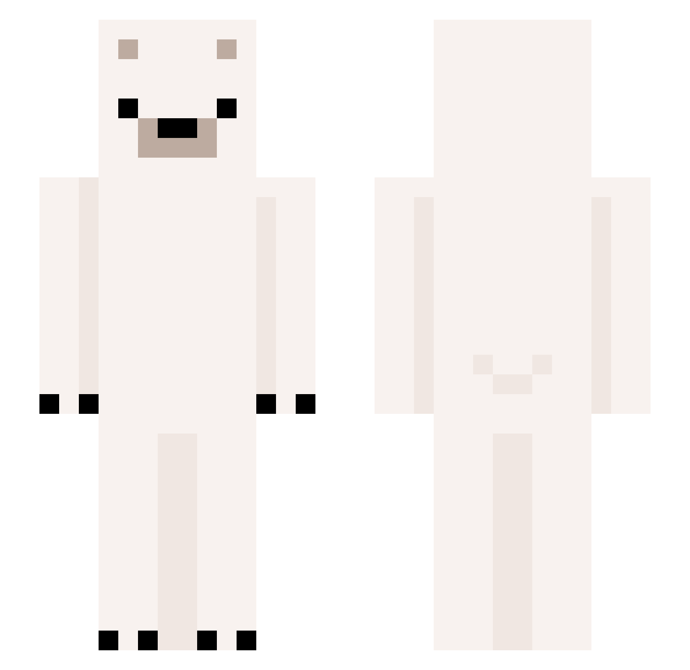 Obsidiann Minecraft skin, front and back view
