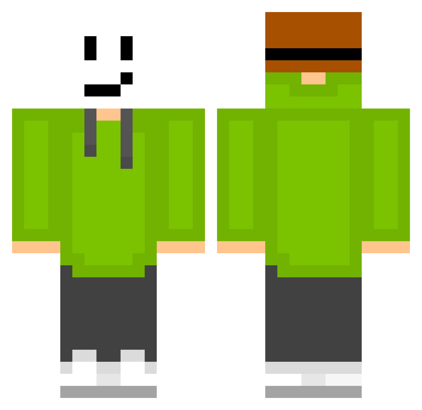 YoungHero1 Minecraft skin, front and back view
