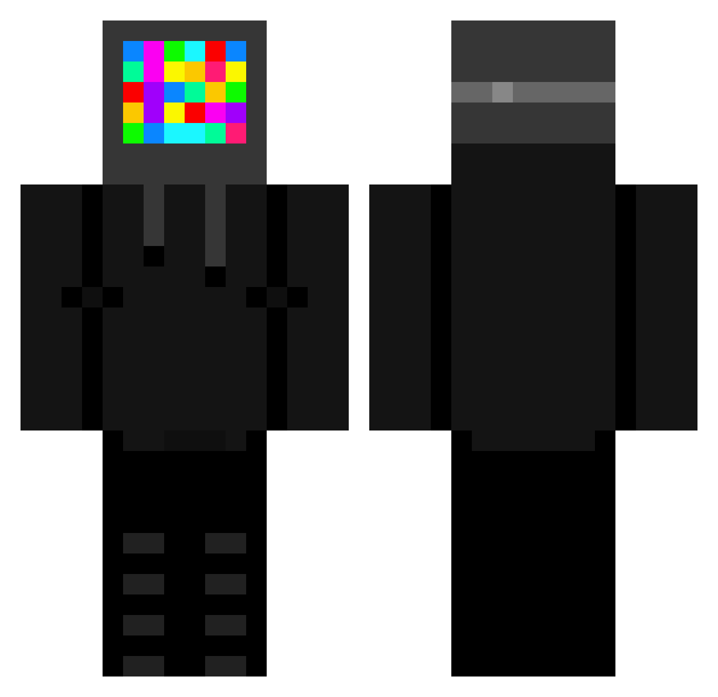 Theriomimicry Minecraft skin, front and back view