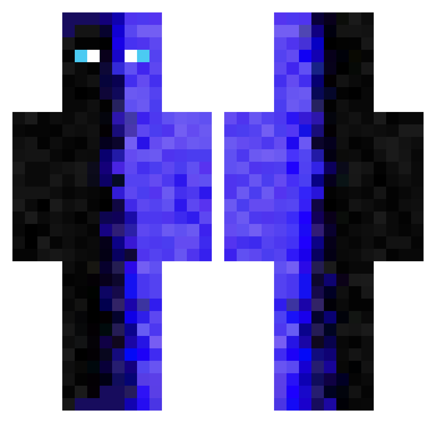 Fino12K Minecraft skin, front and back view