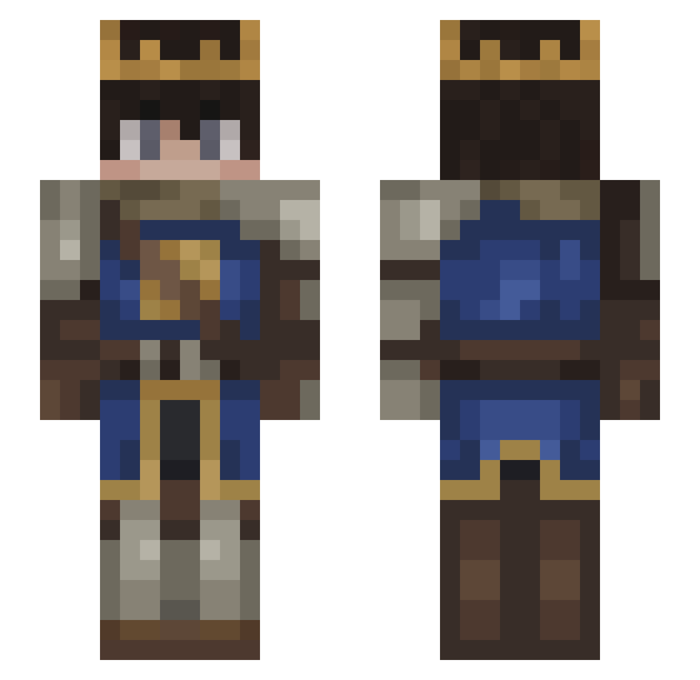 TeaGolick Minecraft skin, front and back view