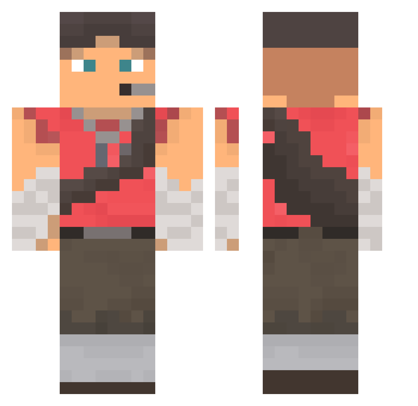 DanDMX Minecraft skin, front and back view