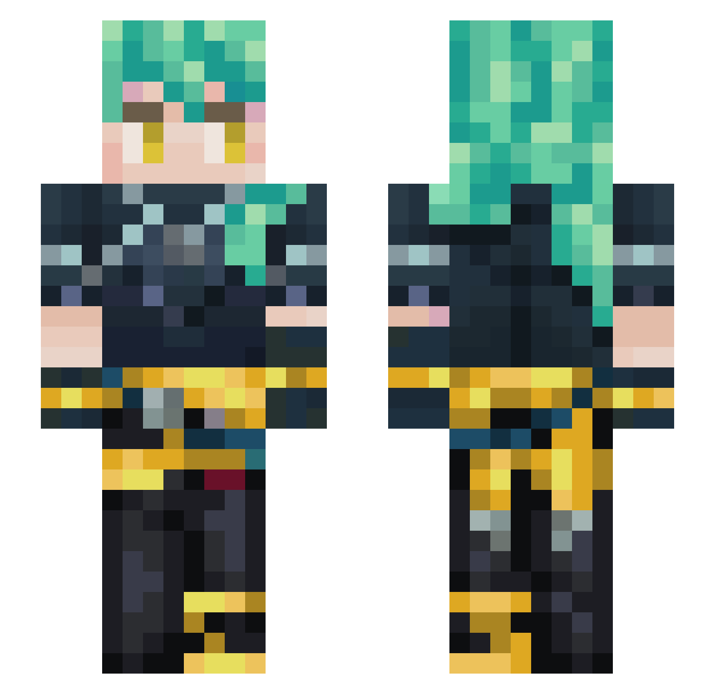 wmwi Minecraft skin, front and back view