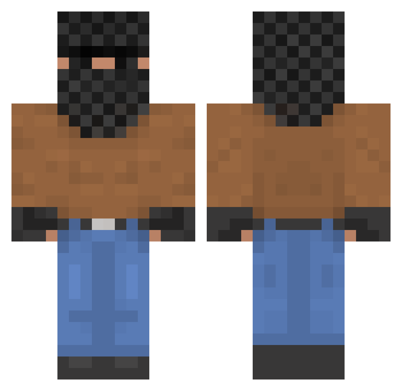 PingerAltACC Minecraft skin, front and back view
