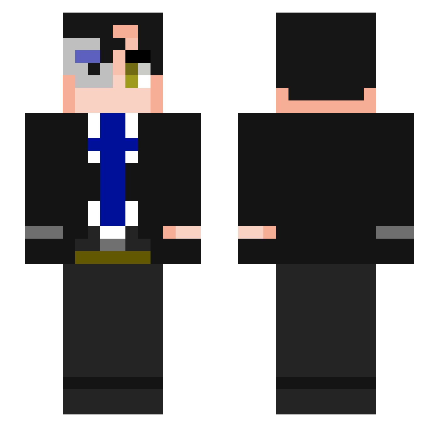 Punisher Minecraft skin, front and back view