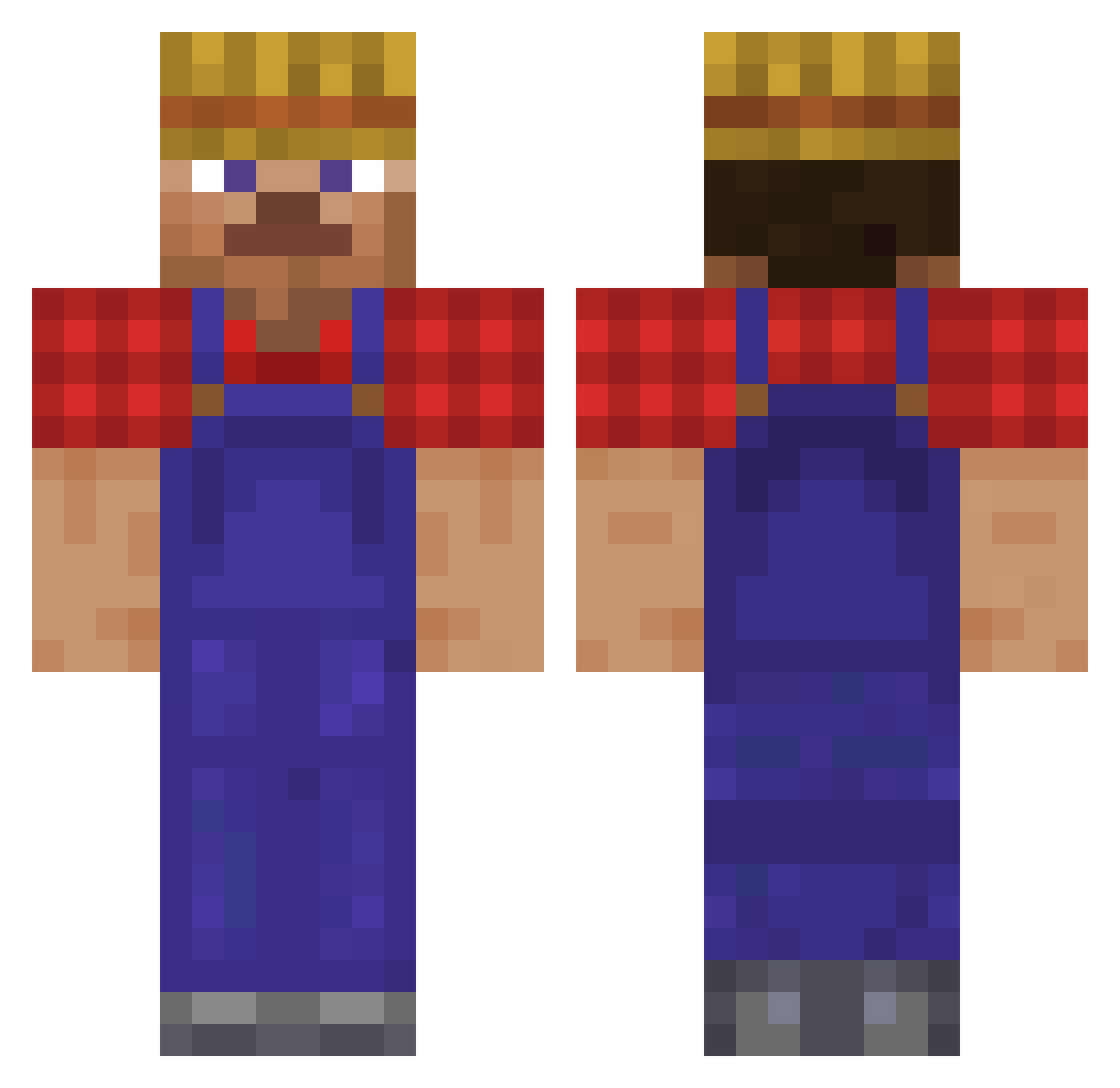 kaufi4 Minecraft skin, front and back view