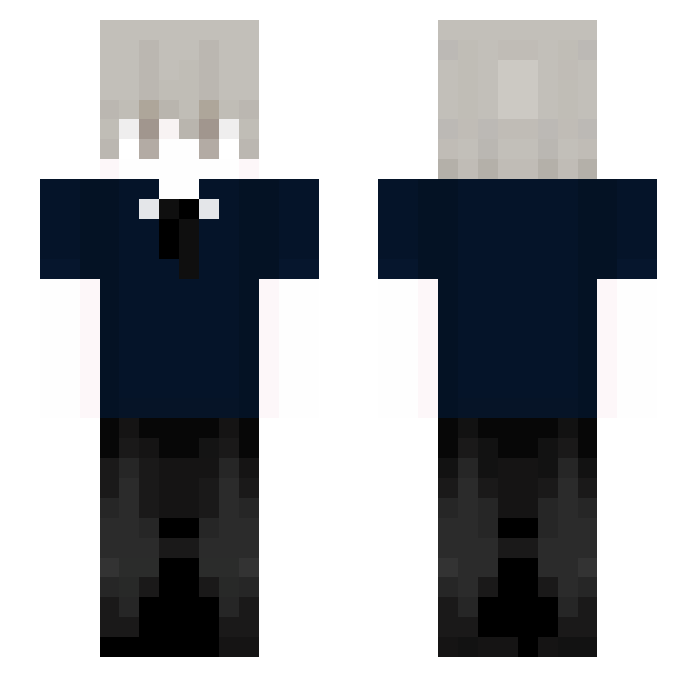 haiseZx Minecraft skin, front and back view