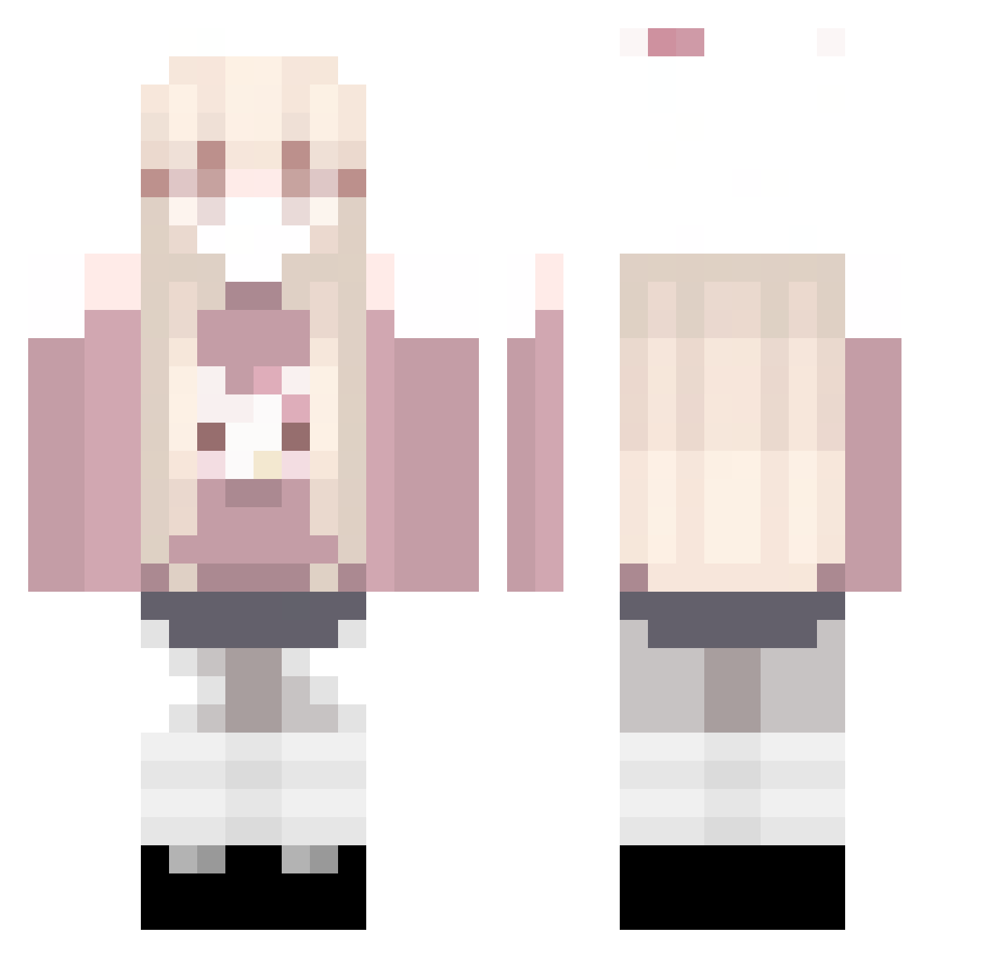 S1mplyPur3_ Minecraft skin, front and back view