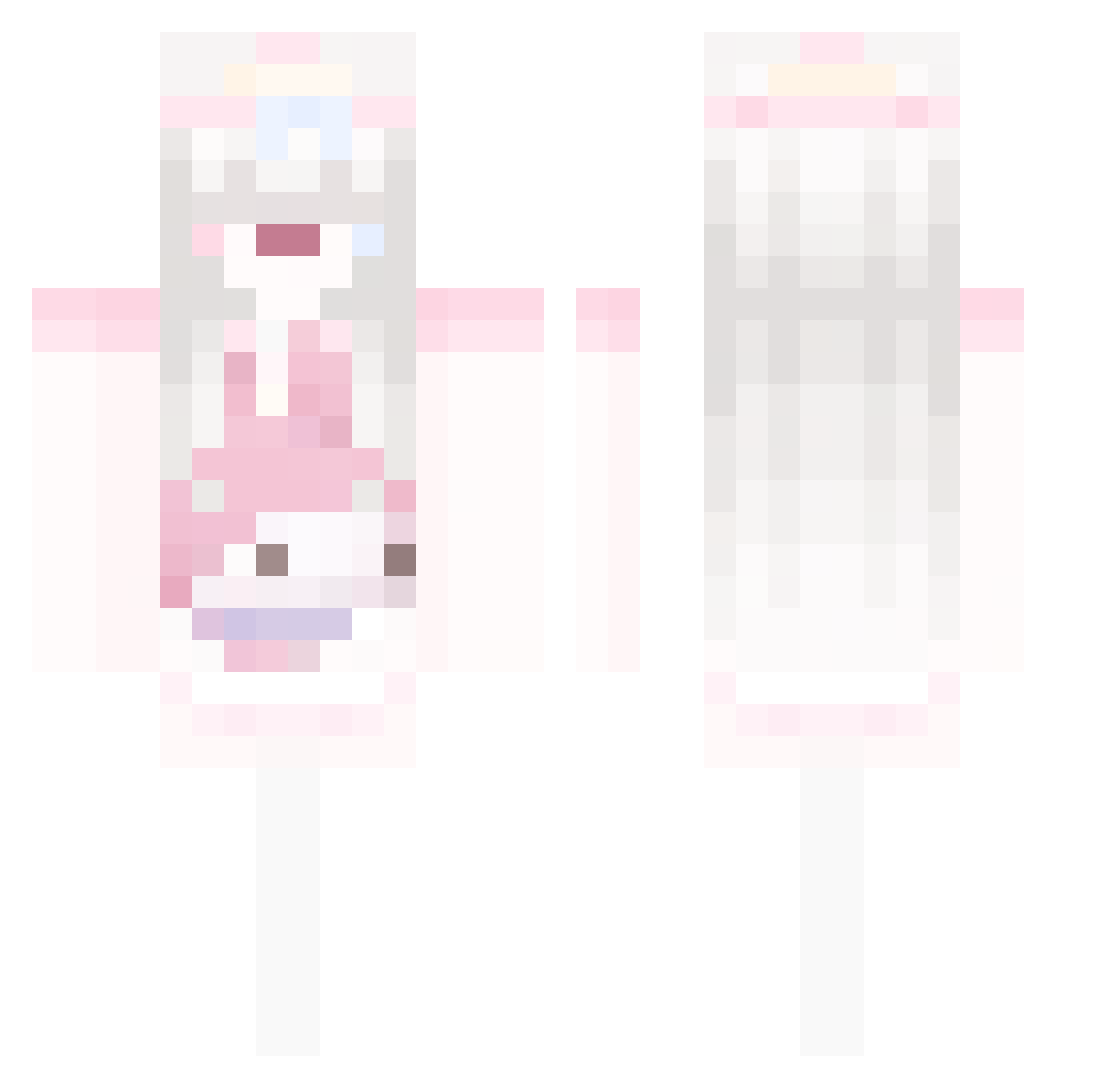 kizsue Minecraft skin, front and back view