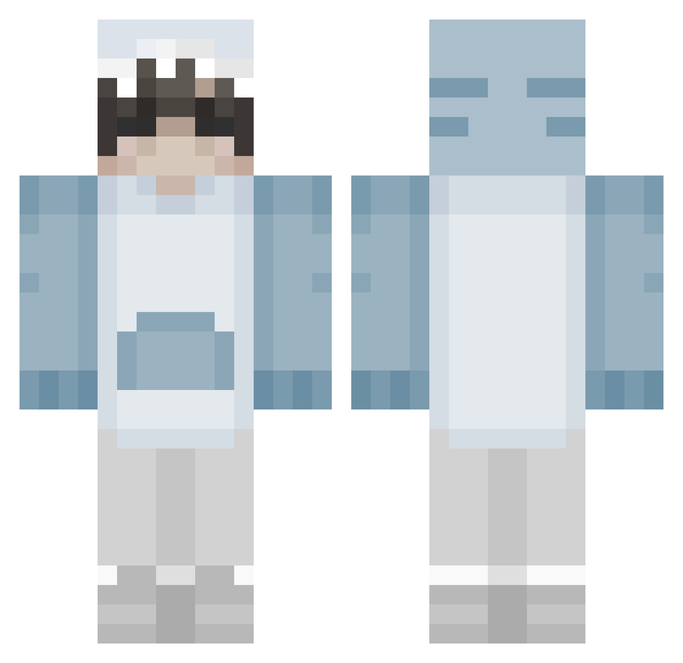 CakedUP_ Minecraft skin, front and back view