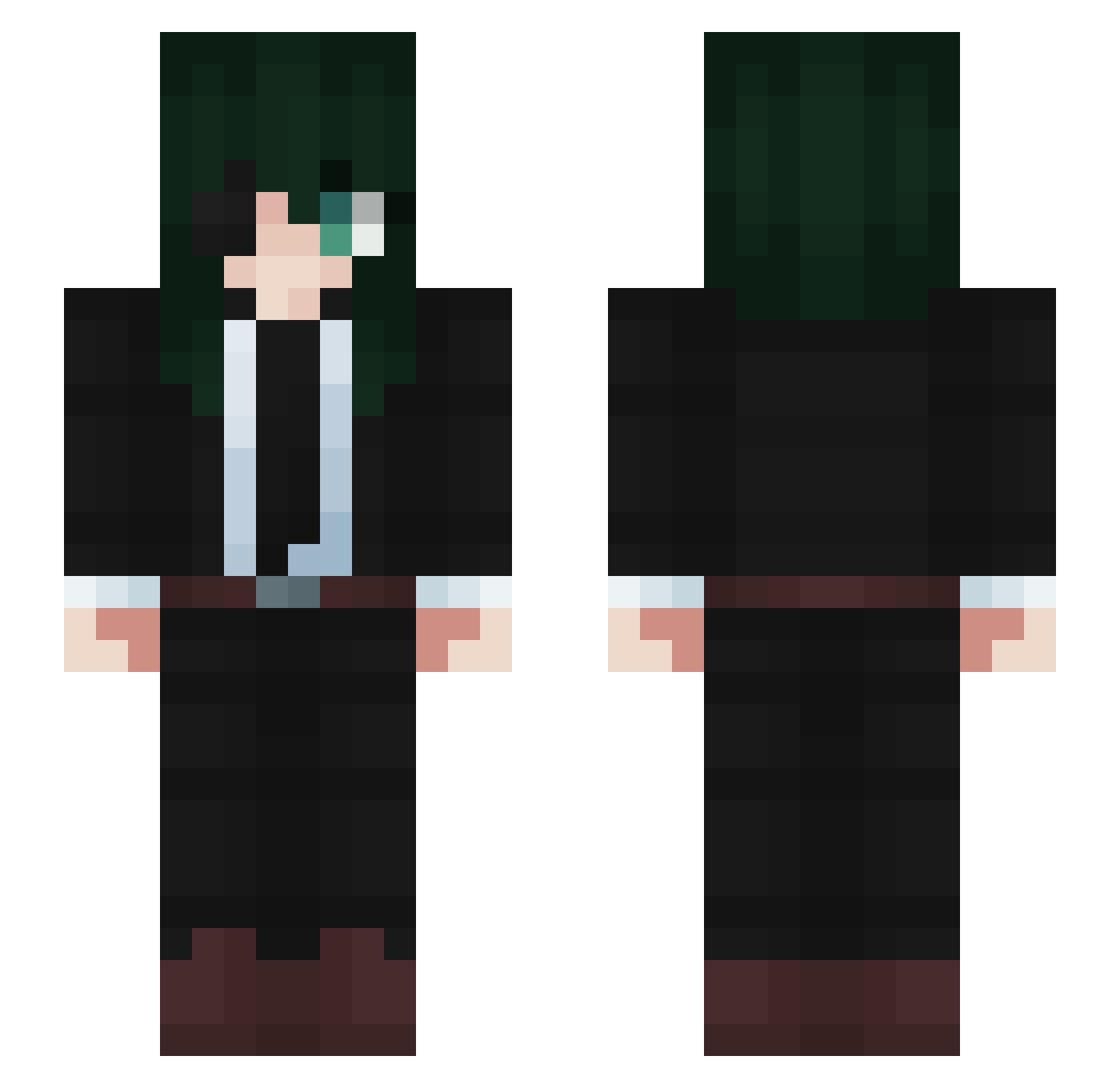 pishac Minecraft skin, front and back view