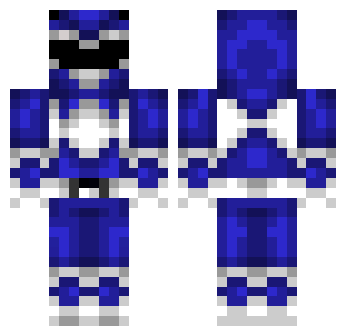 DreamClient Minecraft skin, front and back view