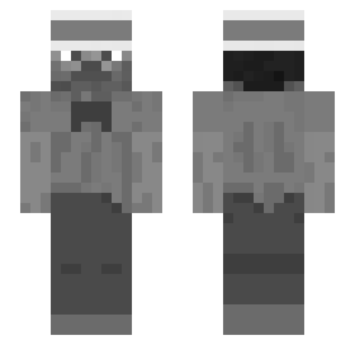 Winful Minecraft skin, front and back view