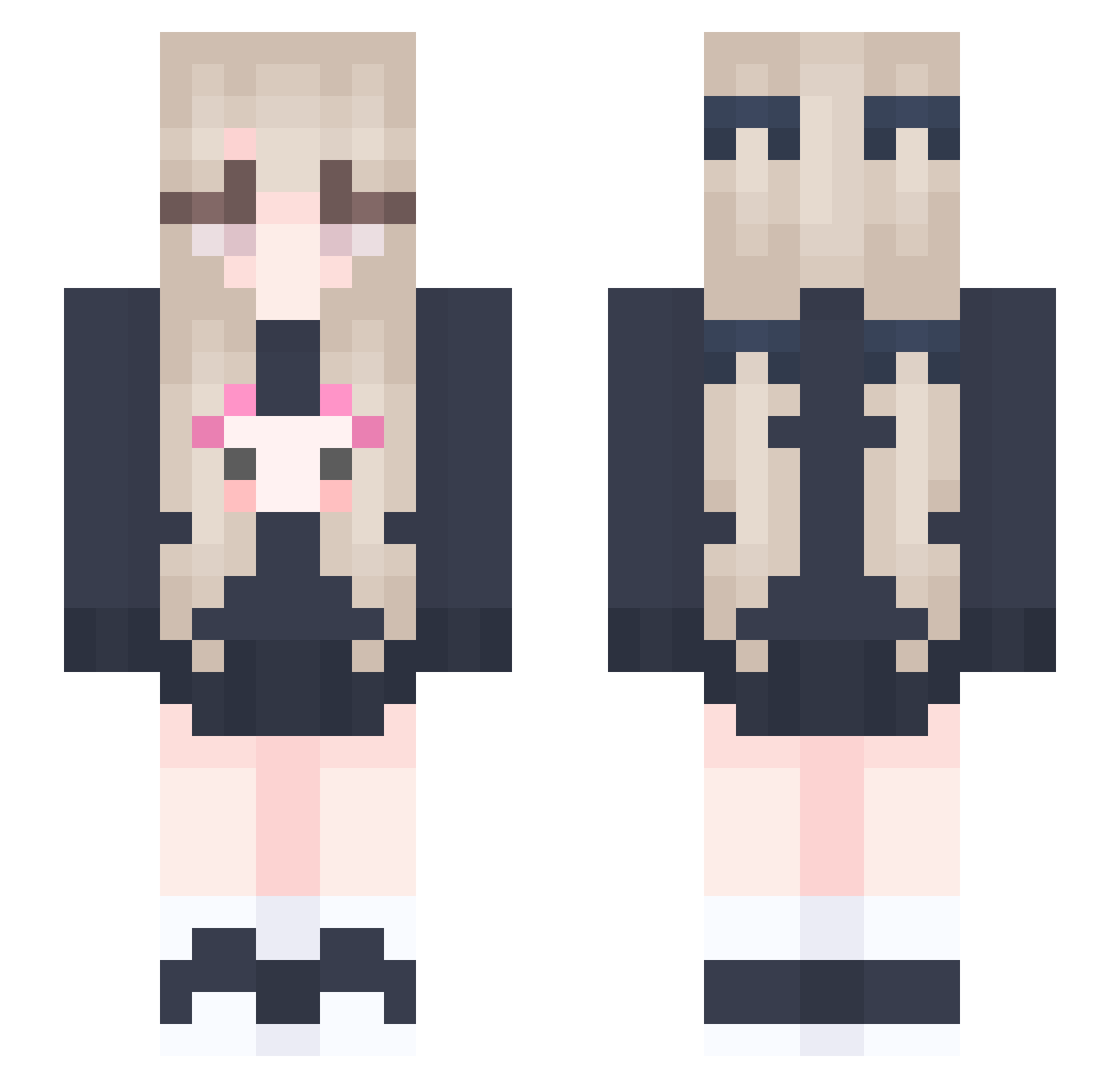 Lyashe Minecraft skin, front and back view