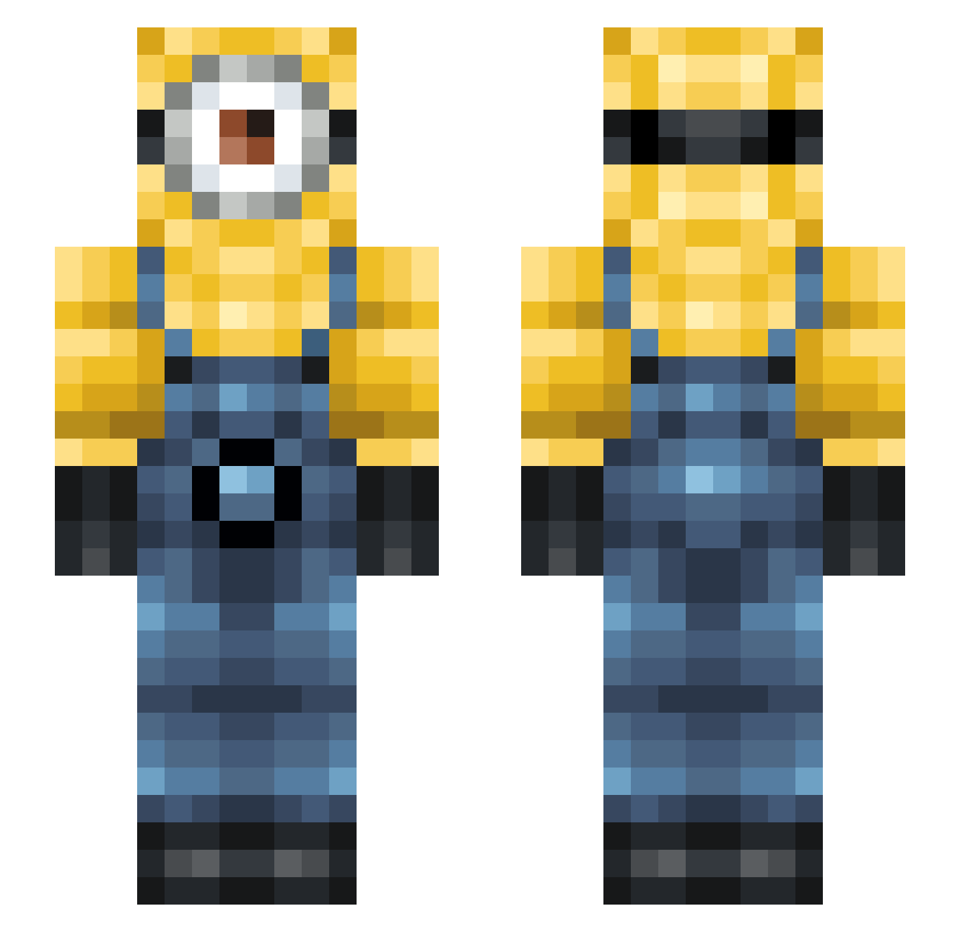 Paul765 Minecraft skin, front and back view