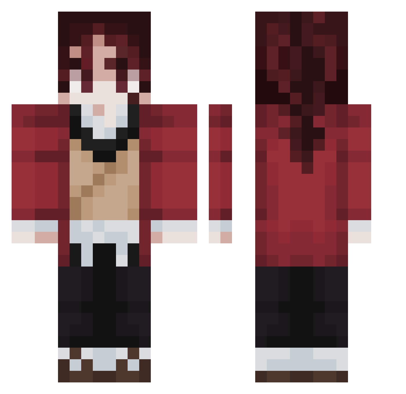 Tanjiro_124 Minecraft skin, front and back view