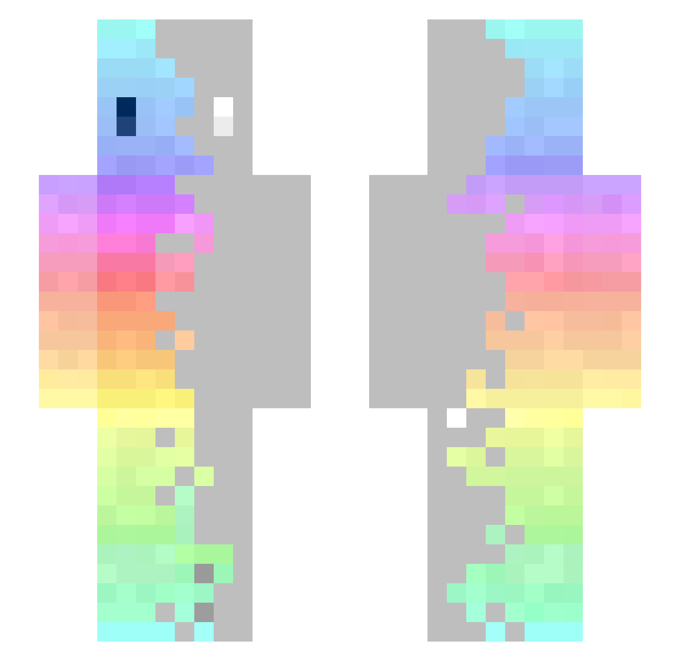 Reh_ANIME Minecraft skin, front and back view