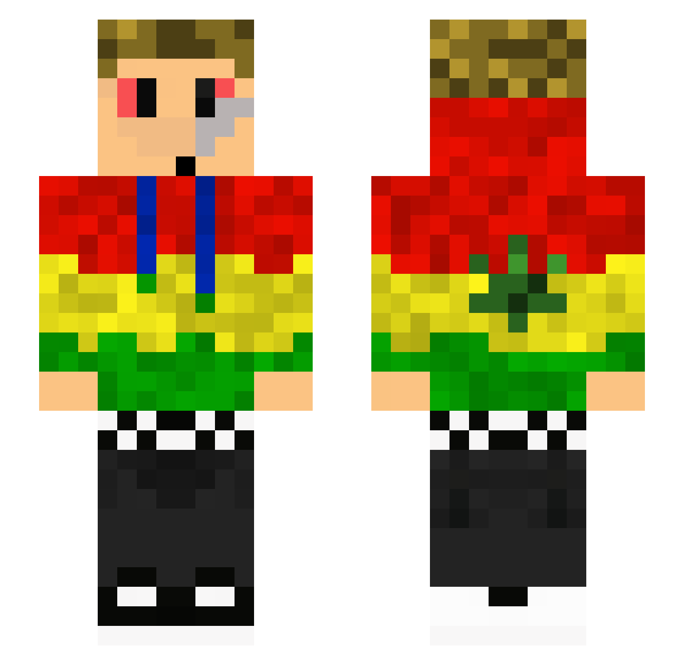 33gwke Minecraft skin, front and back view