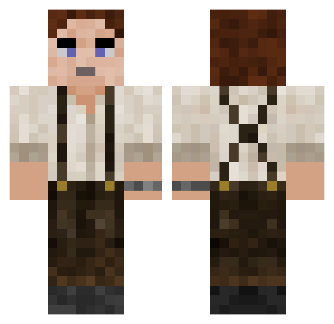 Feichta Minecraft skin, front and back view