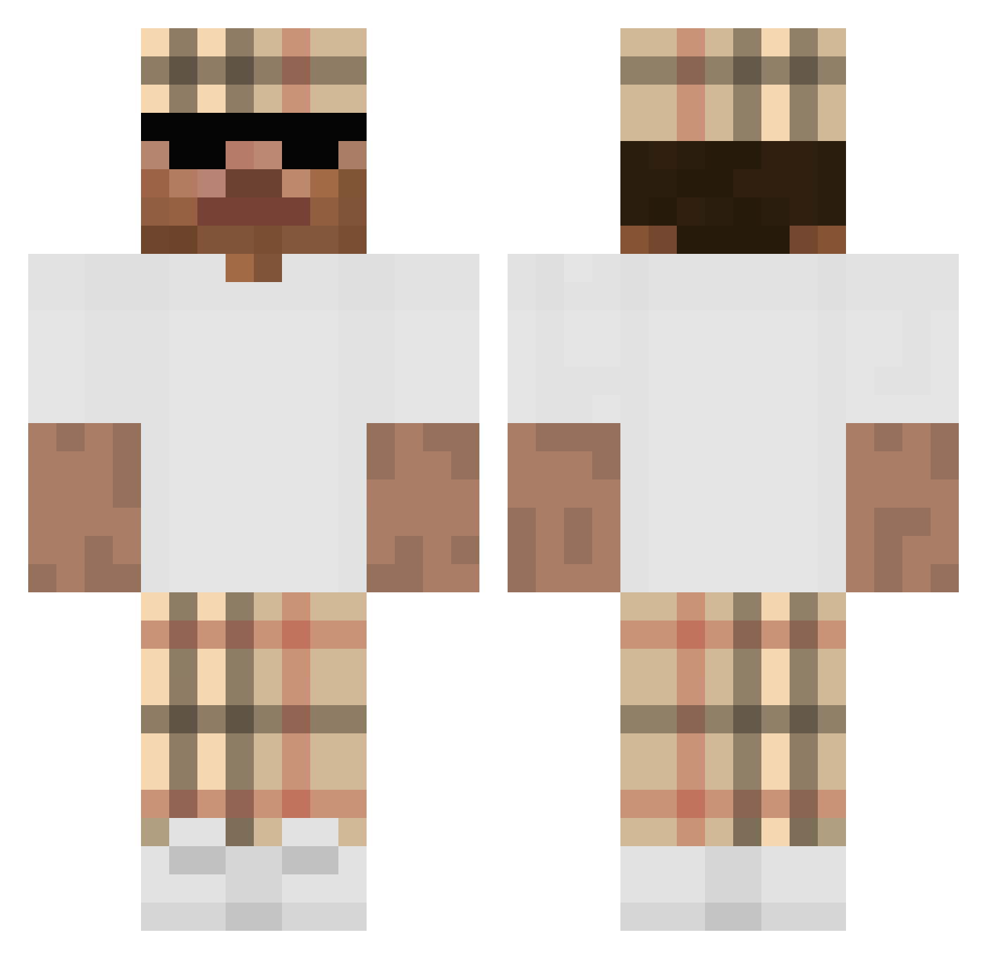 RacineCarrre Minecraft skin, front and back view