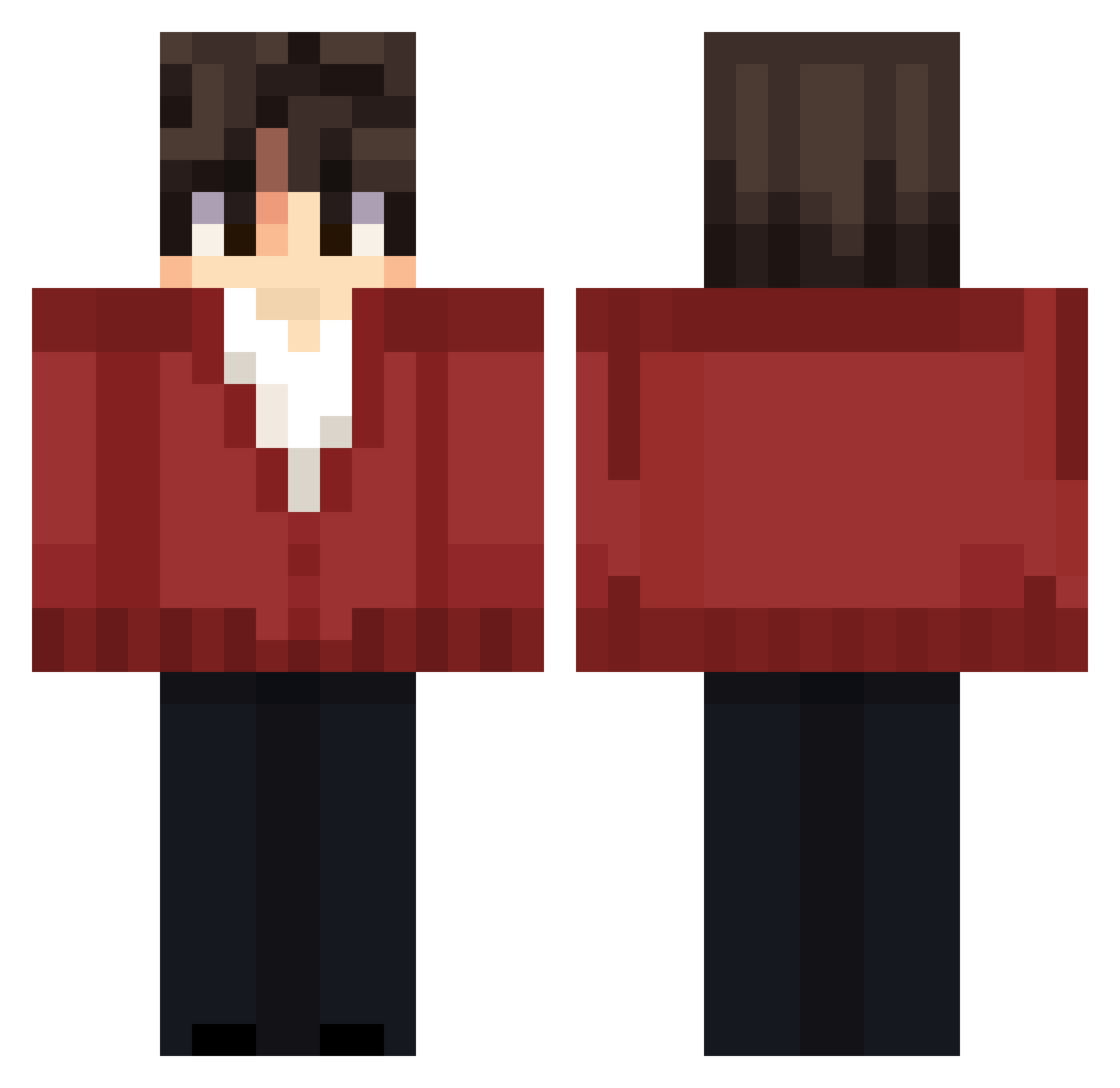 Akelords Minecraft skin, front and back view