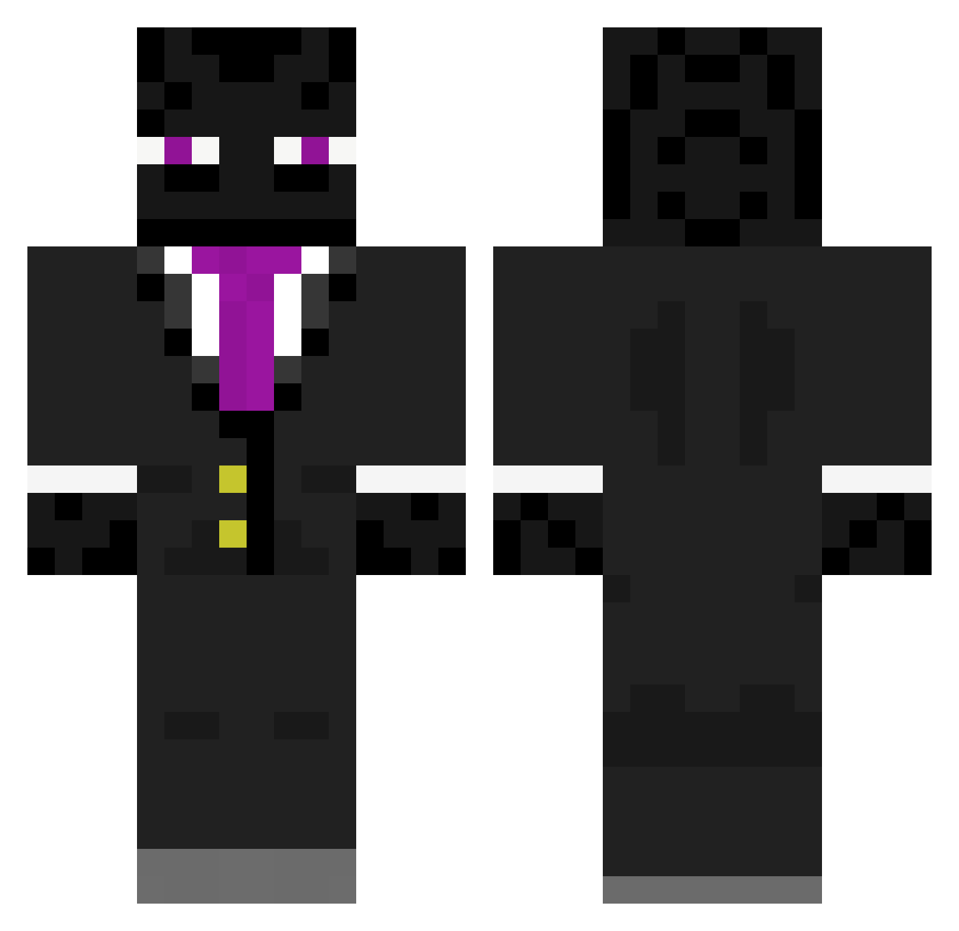Almighty_Chunk Minecraft skin, front and back view