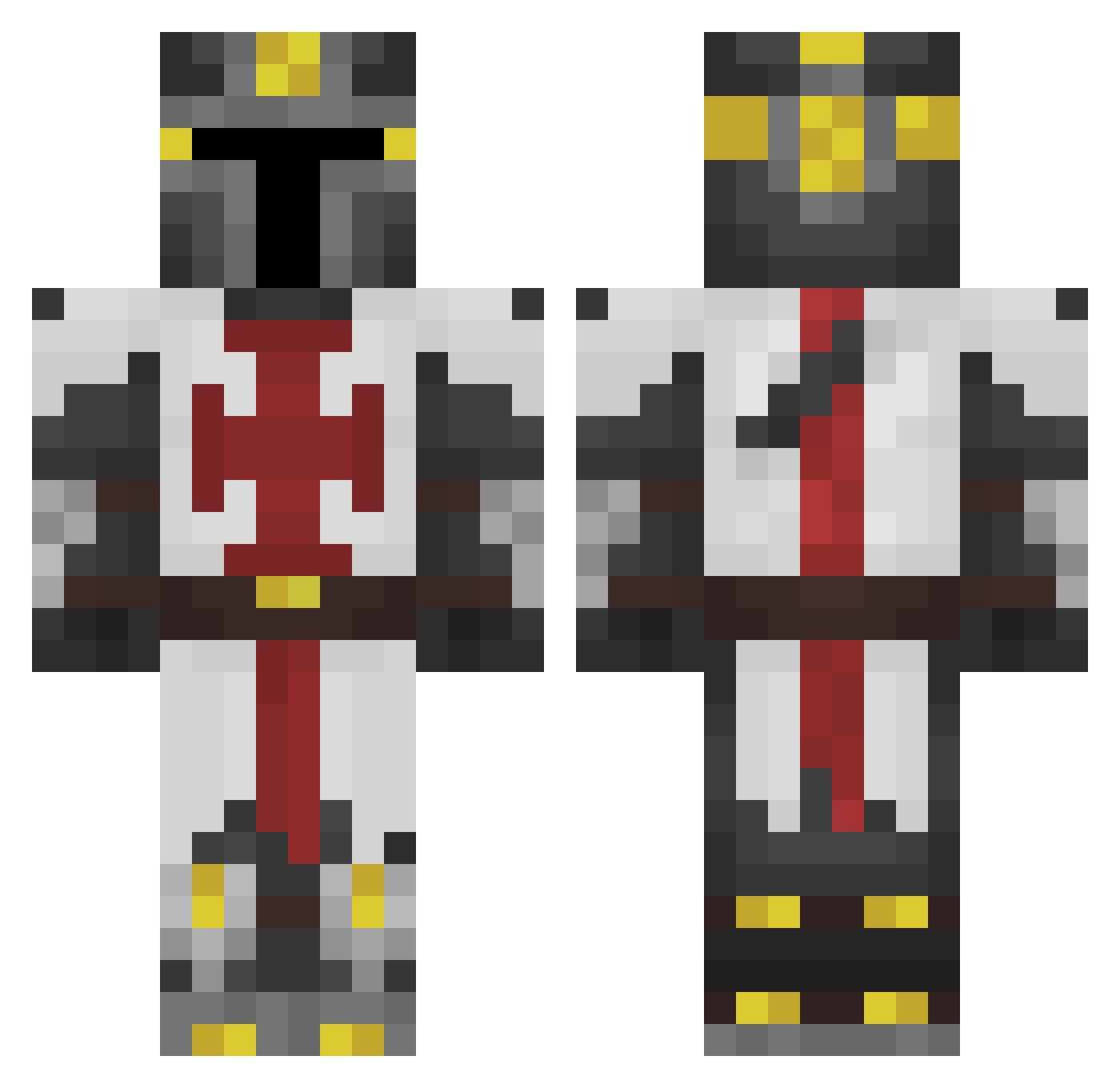 Asanio Minecraft skin, front and back view