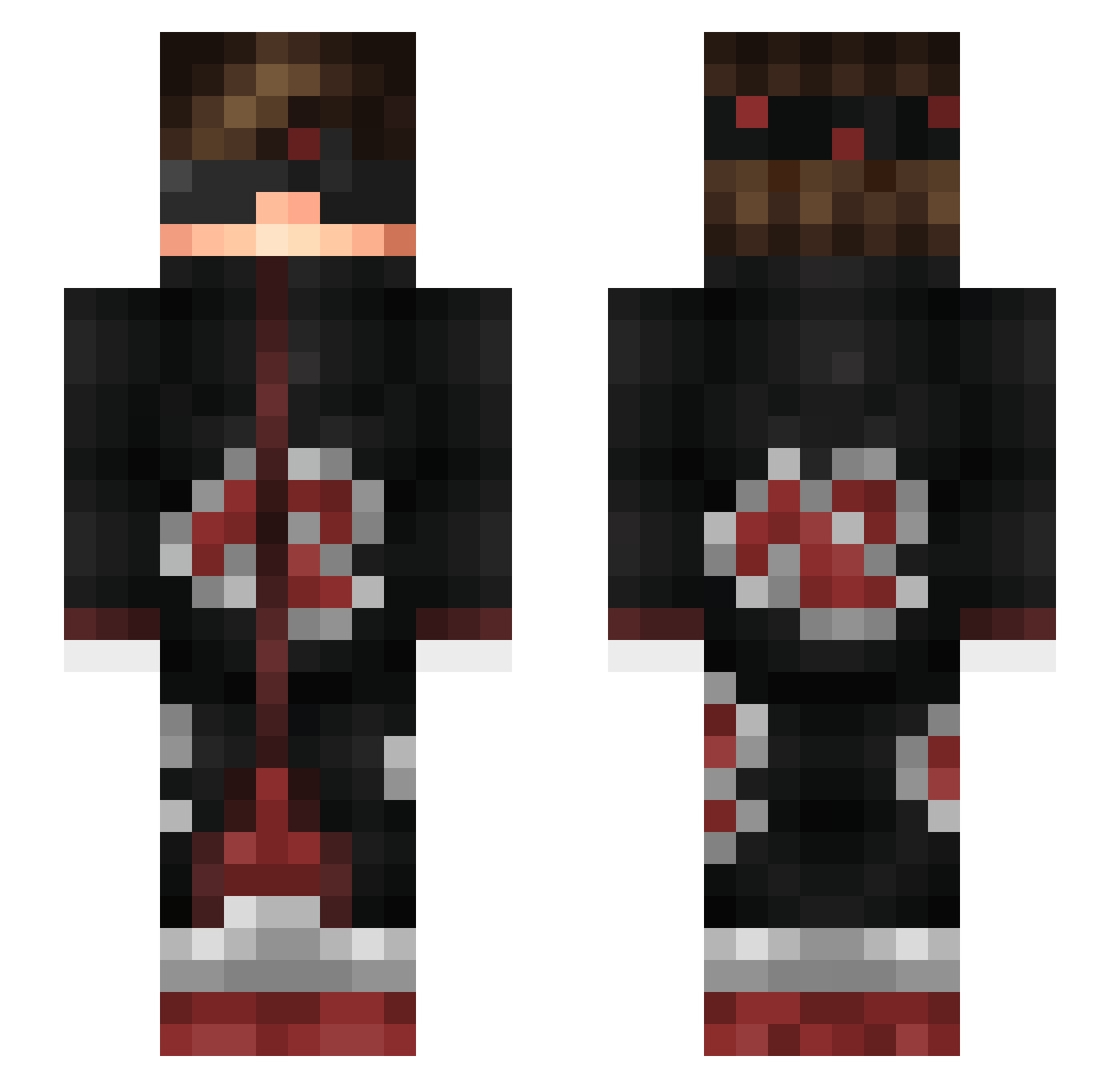 V421 Minecraft skin, front and back view