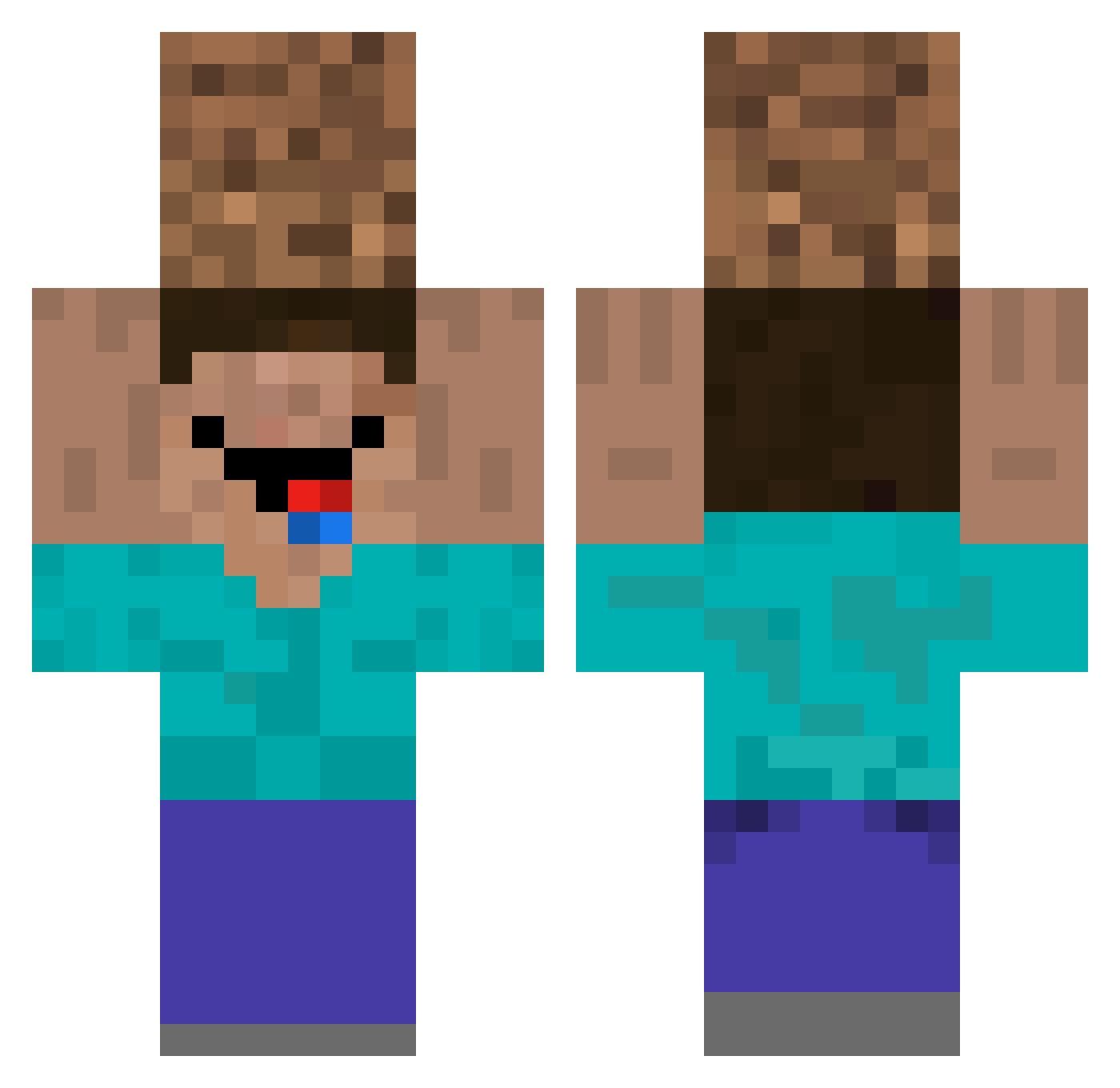 Erus_GG Minecraft skin, front and back view