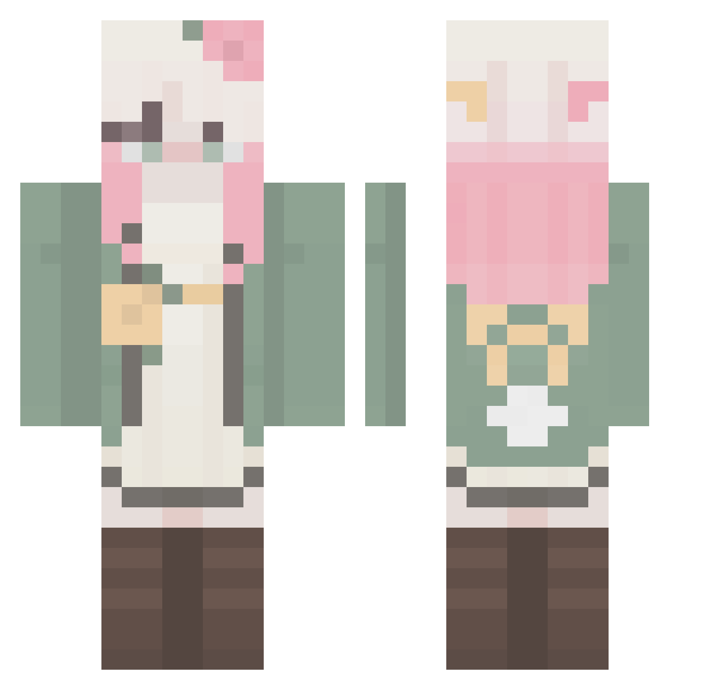 Denissis Minecraft skin, front and back view