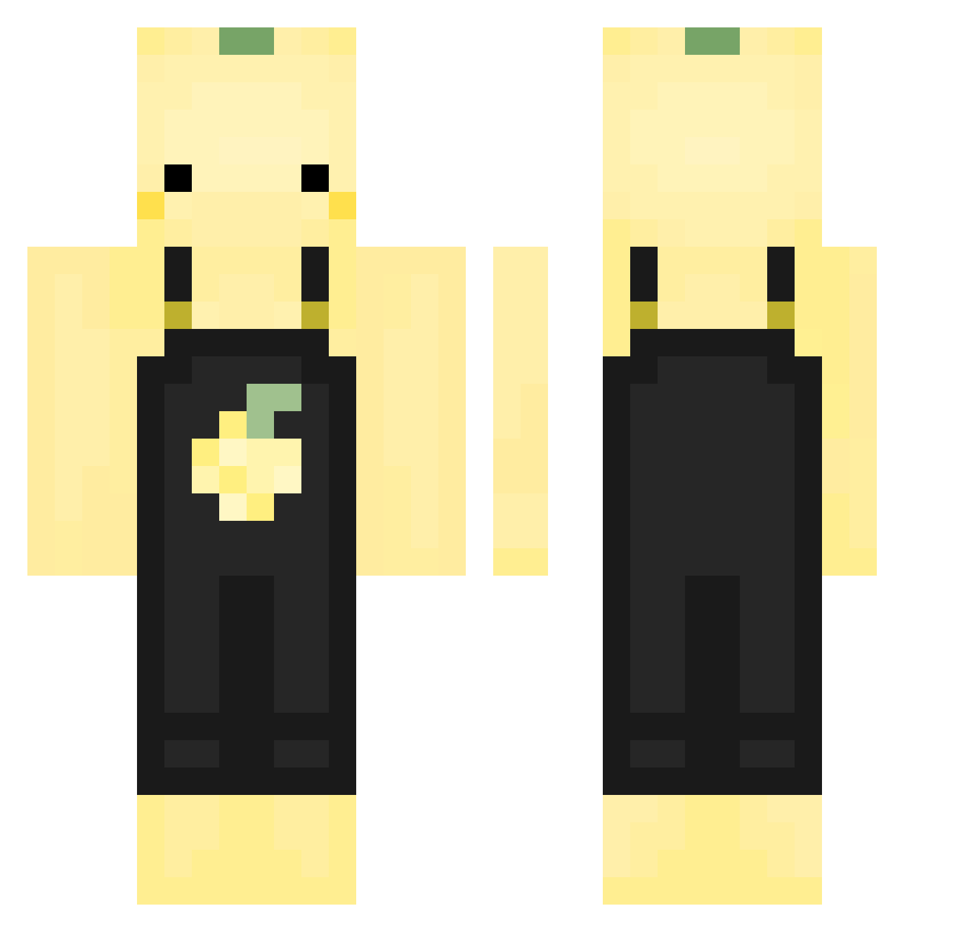 Limonene Minecraft skin, front and back view