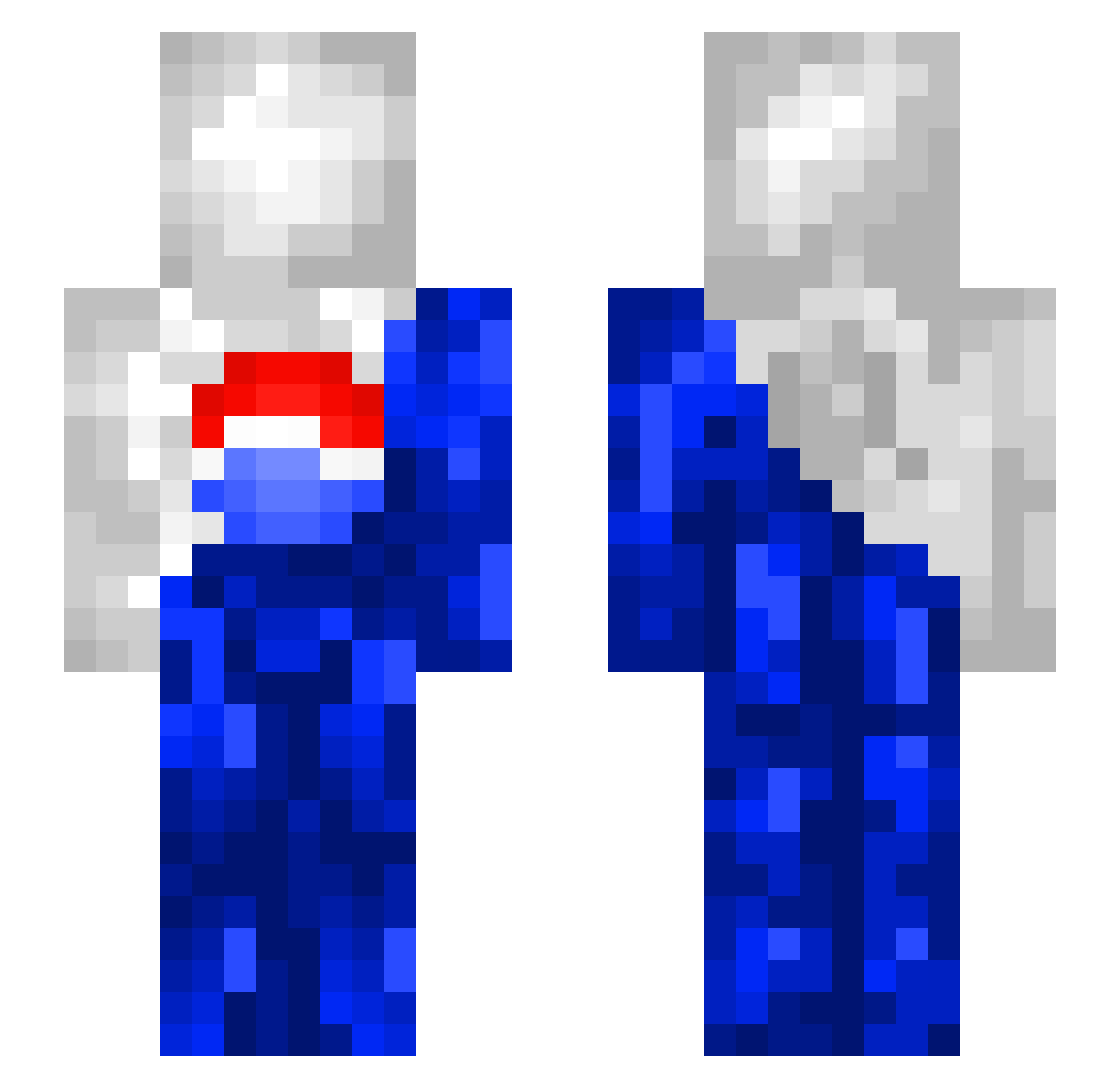 Pesaro_ Minecraft skin, front and back view