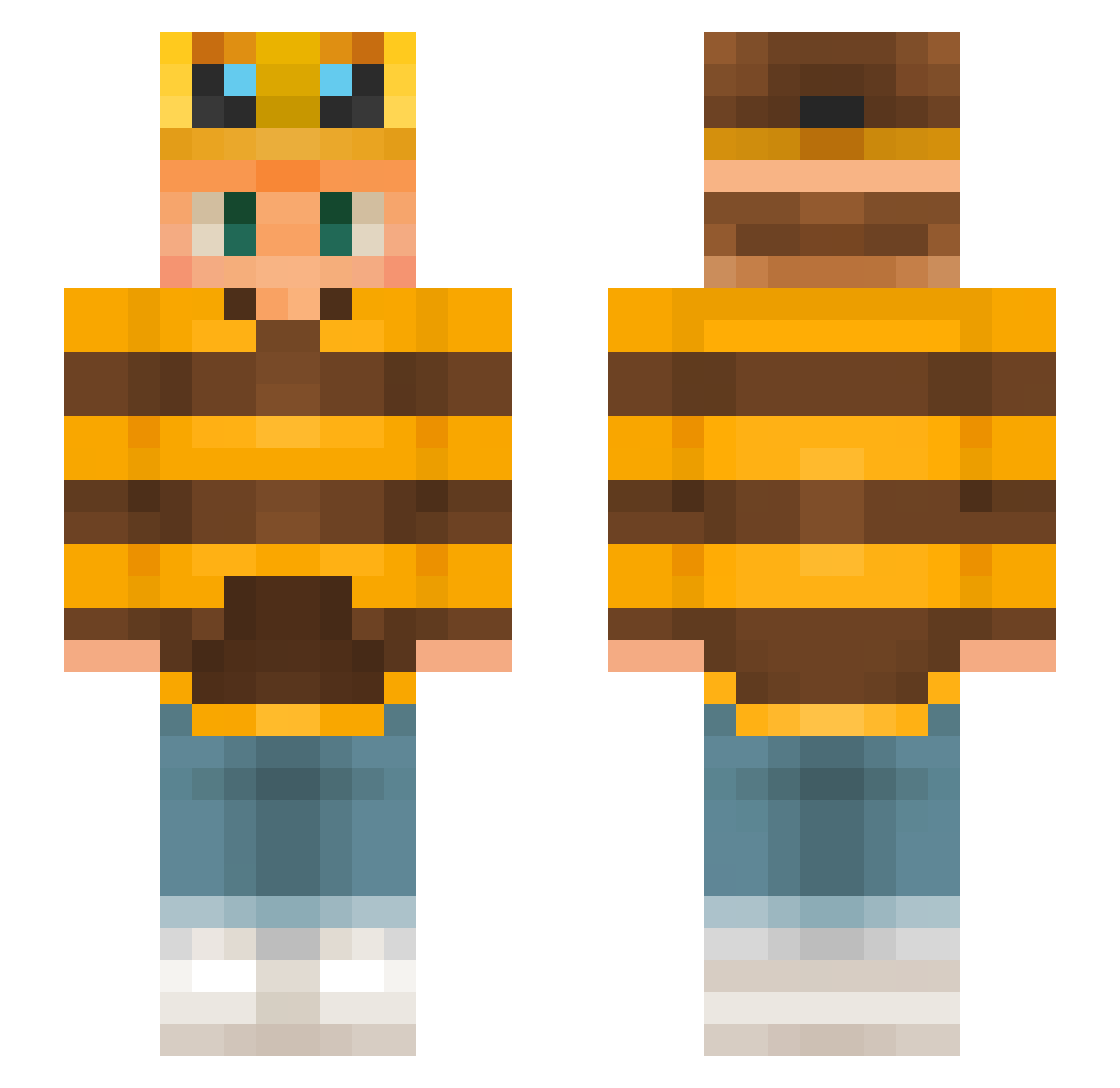 Zlociski Minecraft skin, front and back view