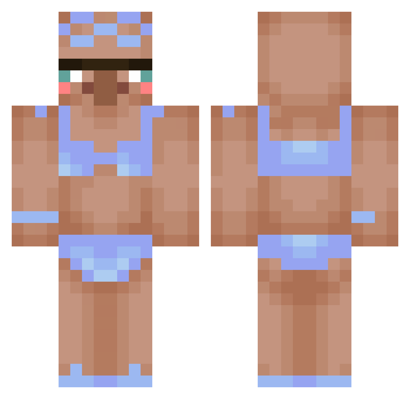 binldsided123 Minecraft skin, front and back view