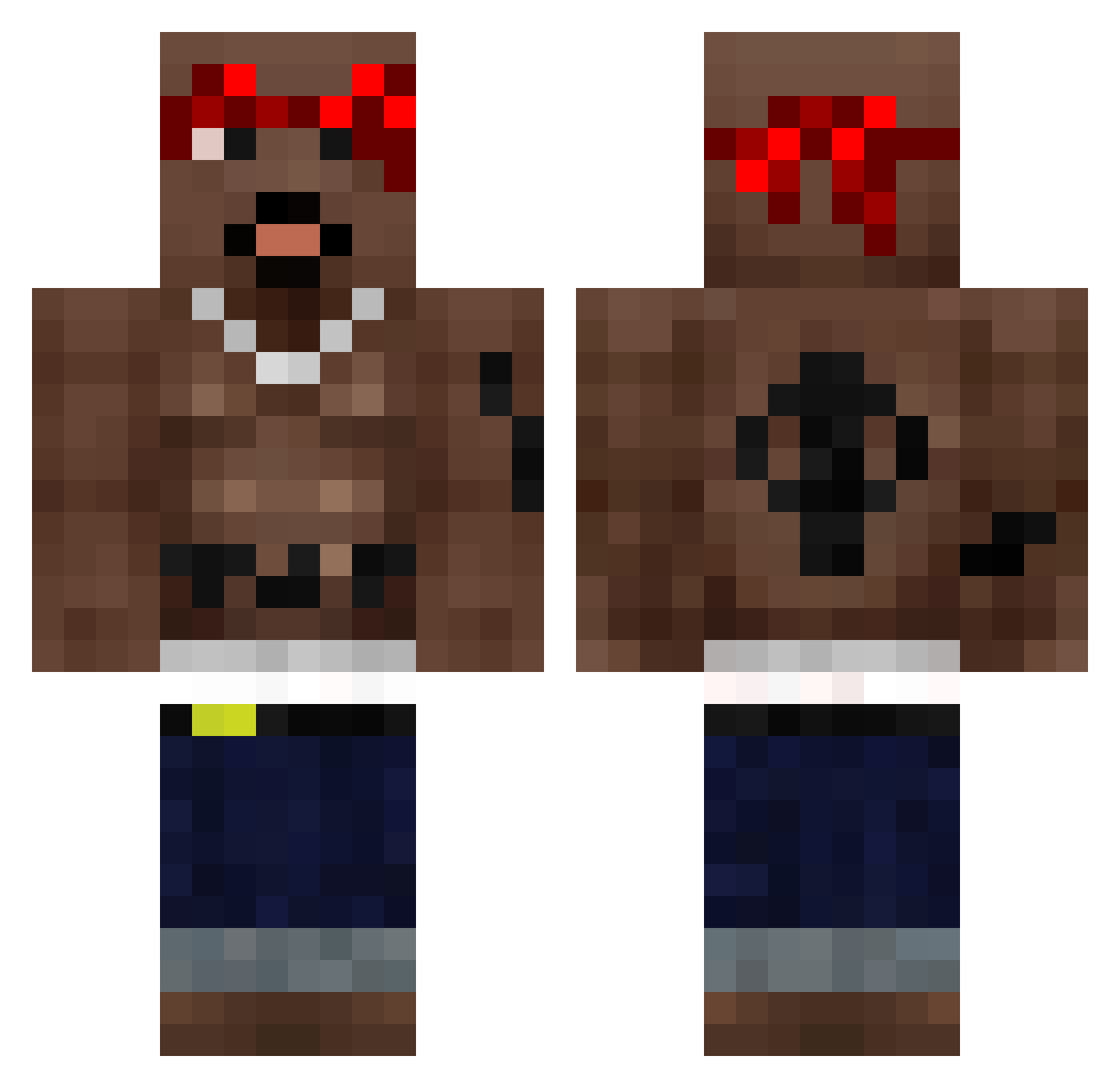KolossalKock Minecraft skin, front and back view