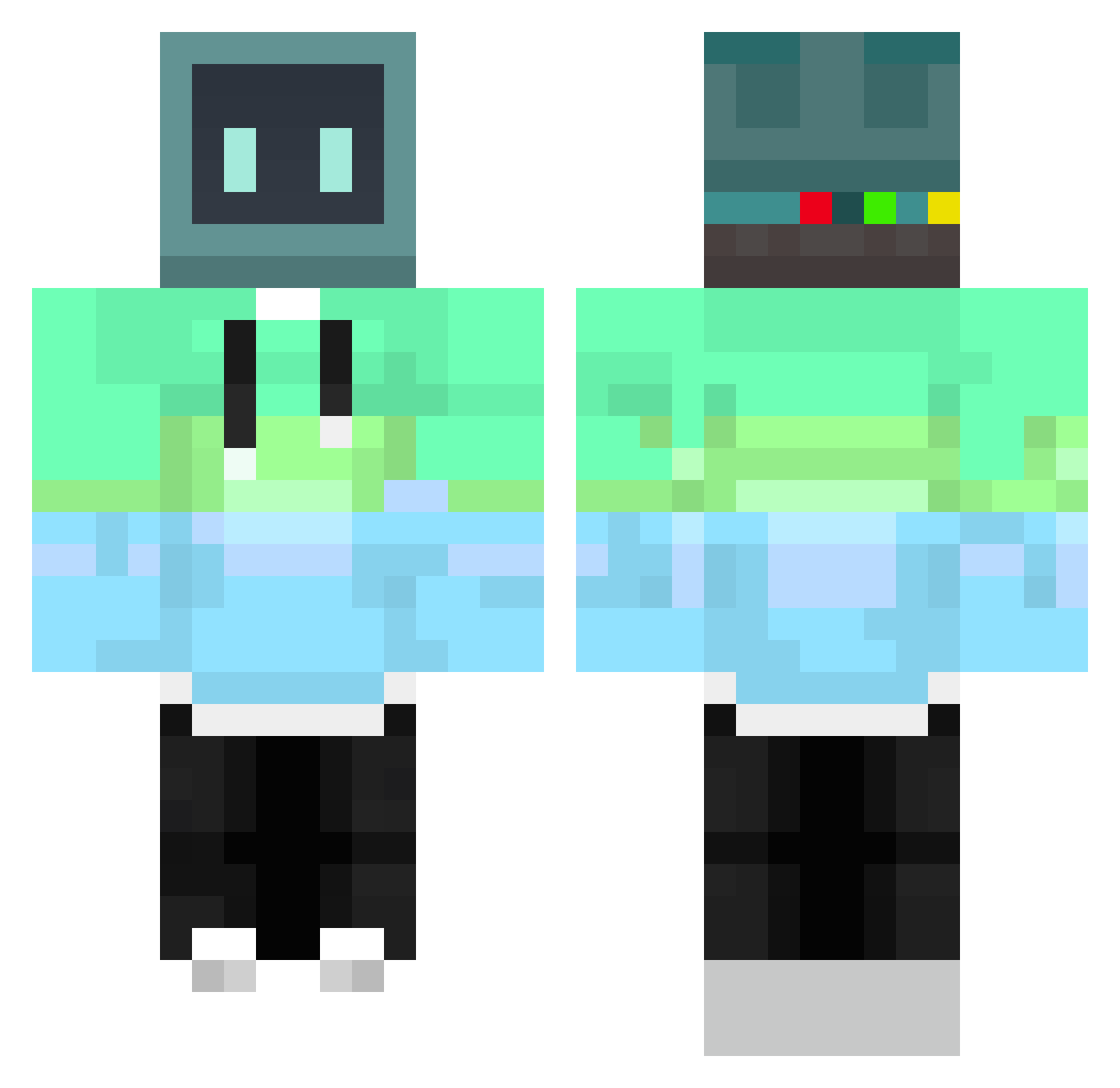 Rodri023 Minecraft skin, front and back view