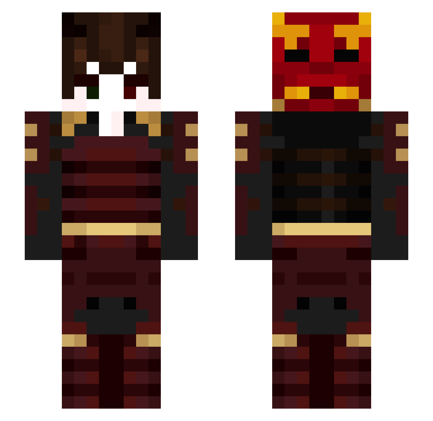 lximon Minecraft skin, front and back view