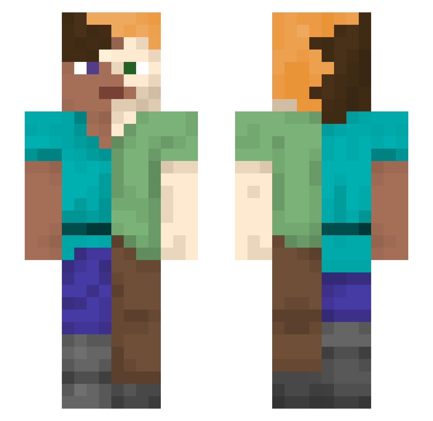 whatever_octo Minecraft skin, front and back view
