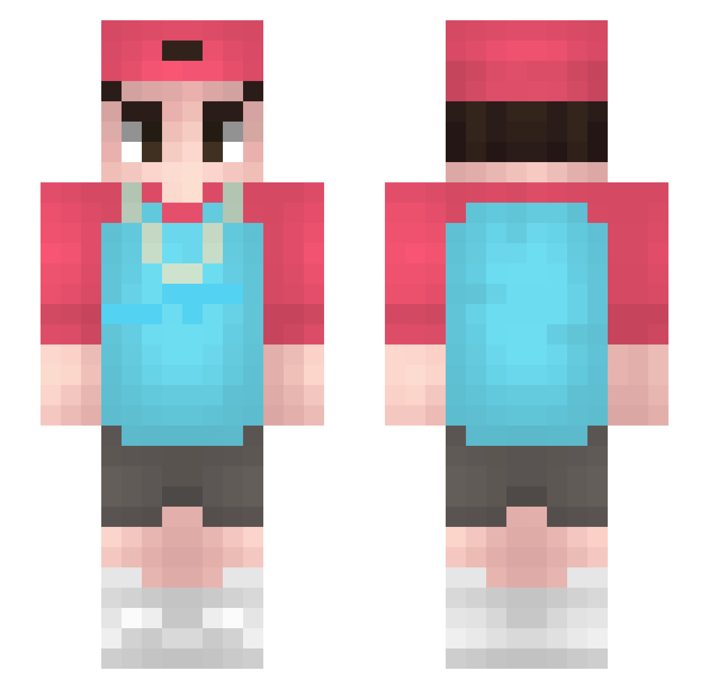 FairyTail222 Minecraft skin, front and back view