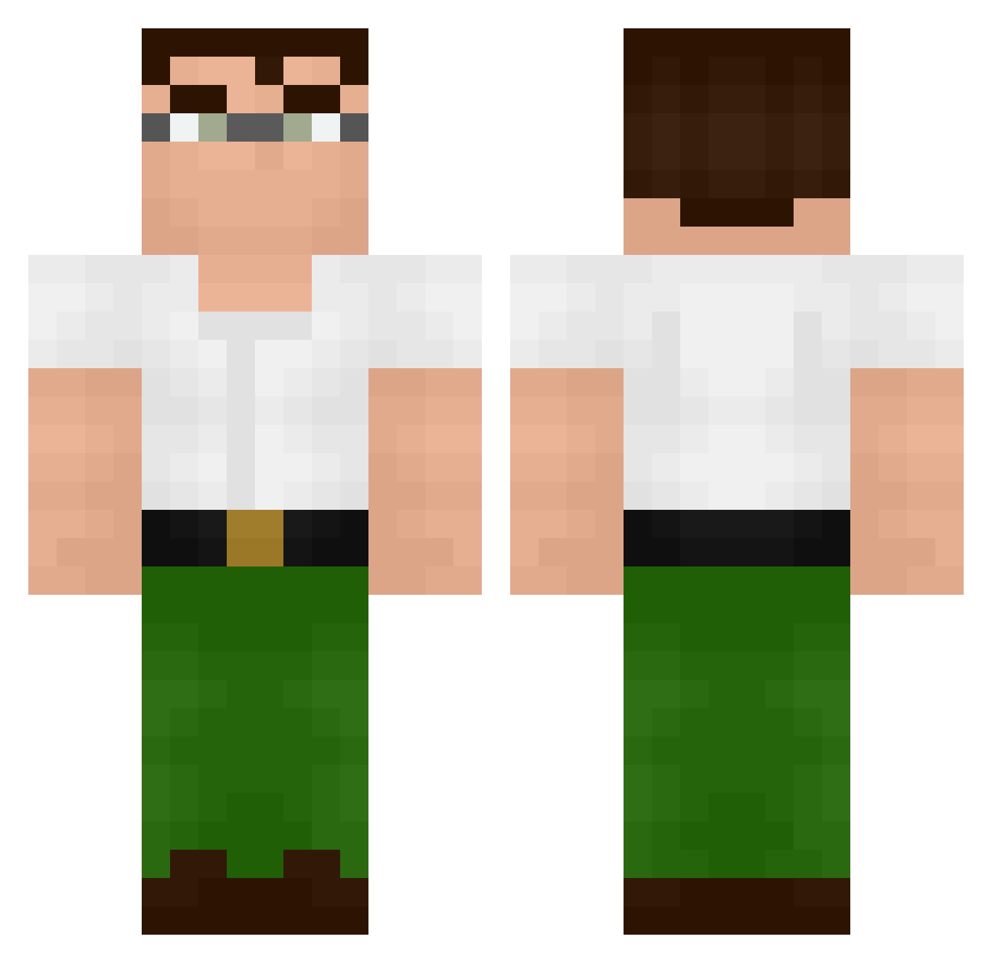 Dynamitak Minecraft skin, front and back view