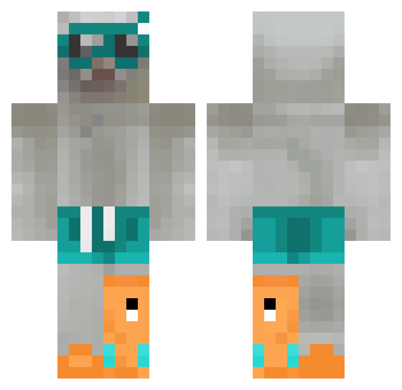 Thugphobia Minecraft skin, front and back view