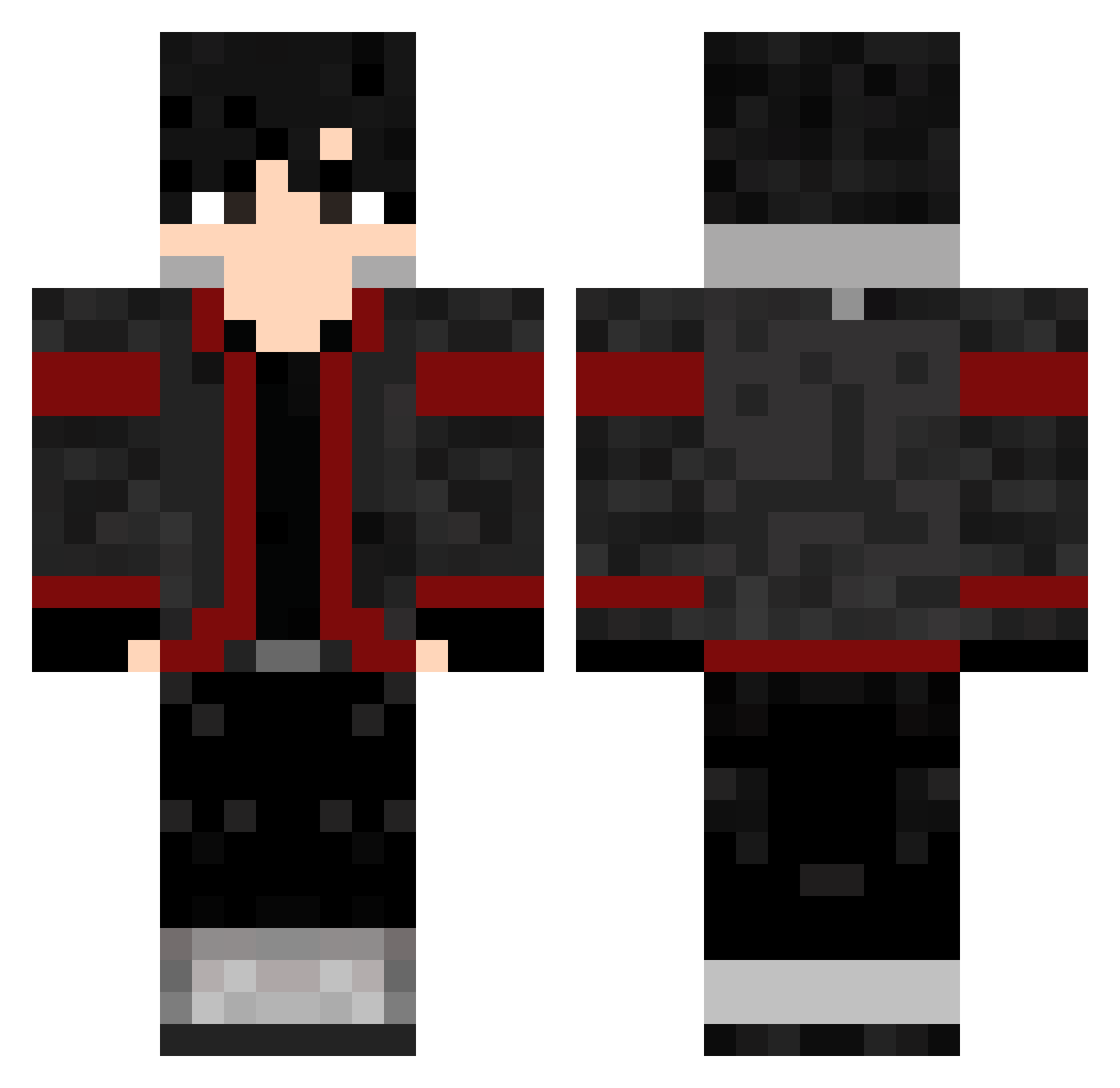 SupaRubo Minecraft skin, front and back view