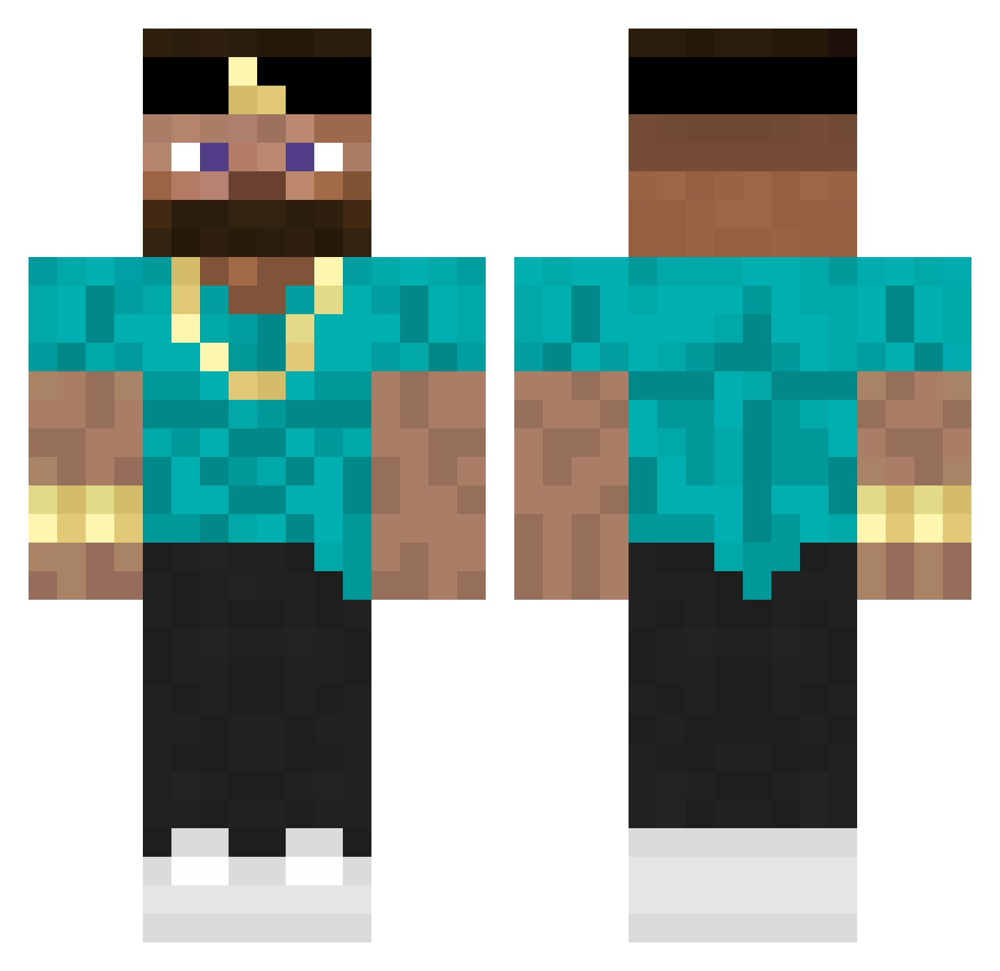 Swooopin Minecraft skin, front and back view