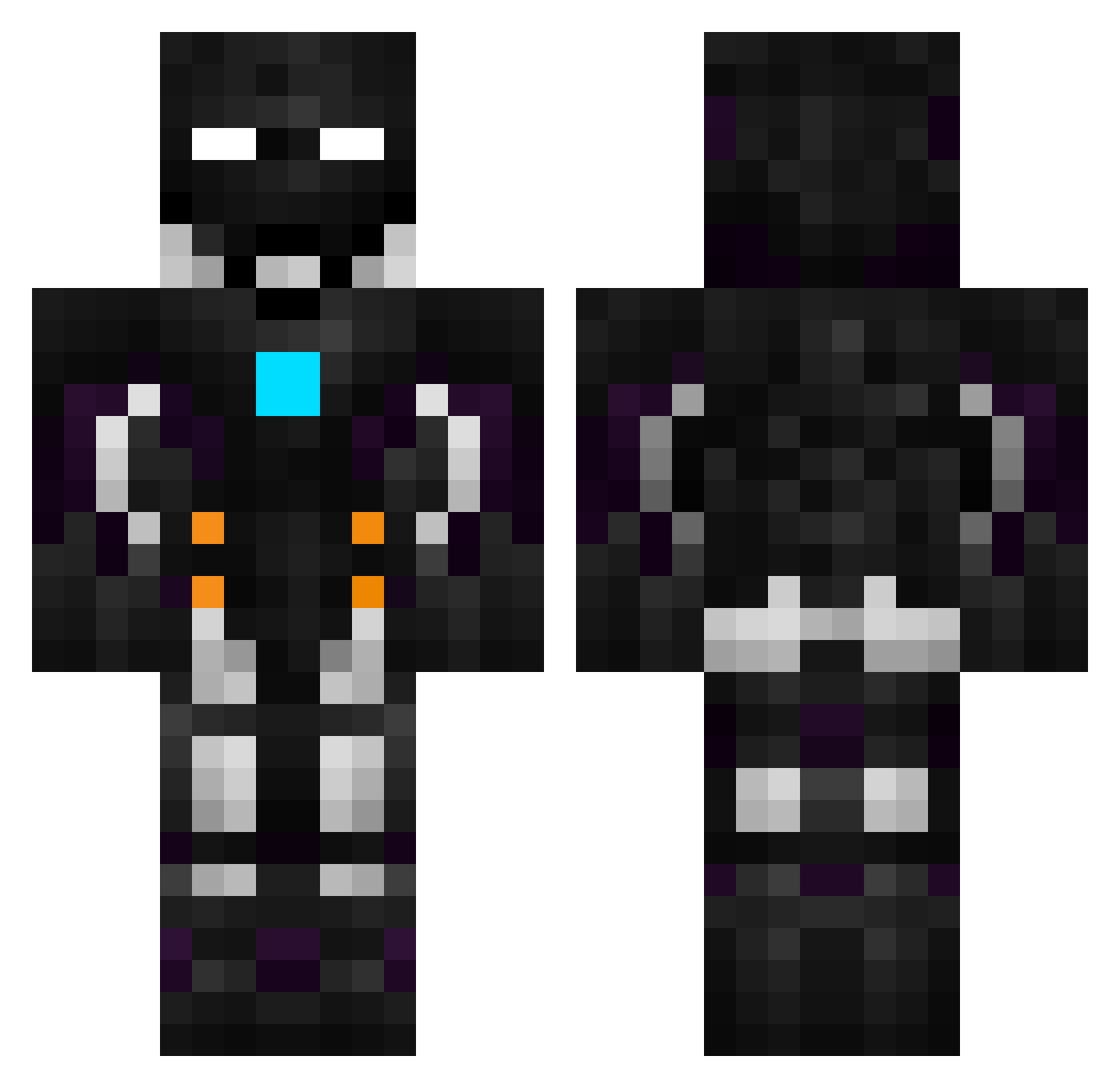 hardforever Minecraft skin, front and back view