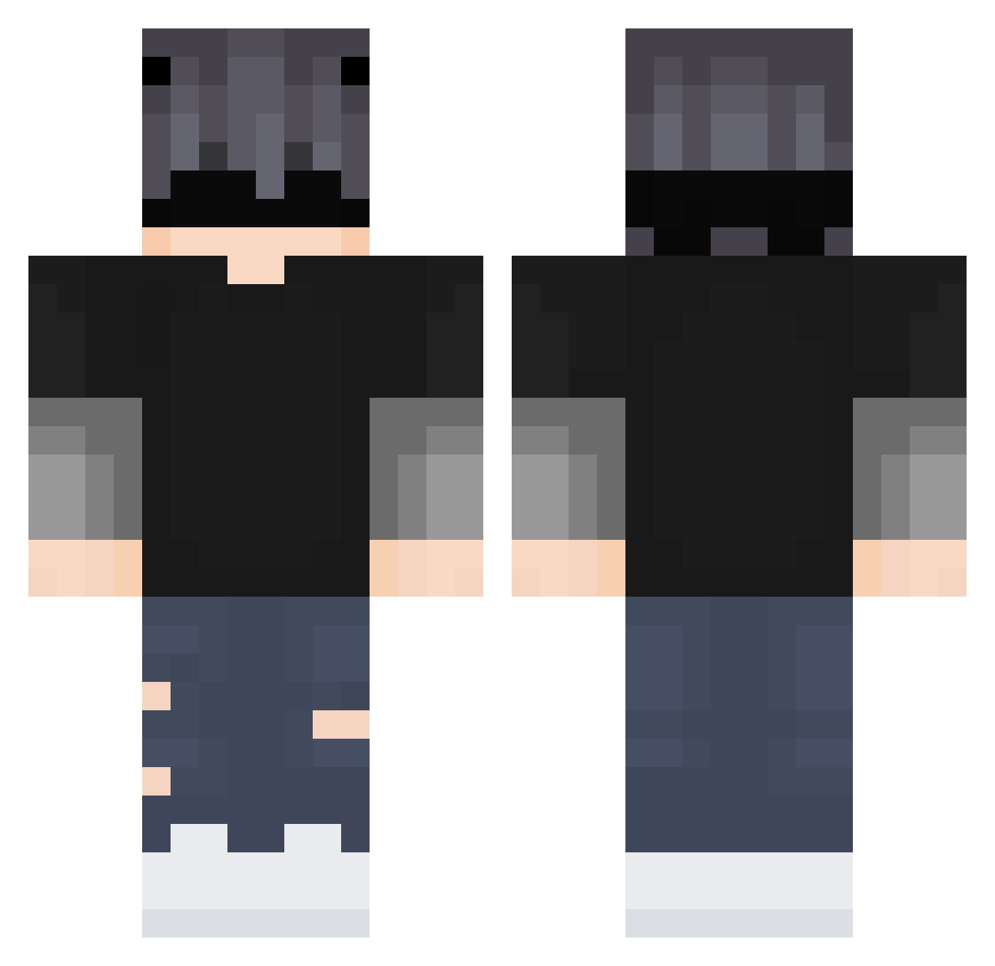 NewMisteri Minecraft skin, front and back view