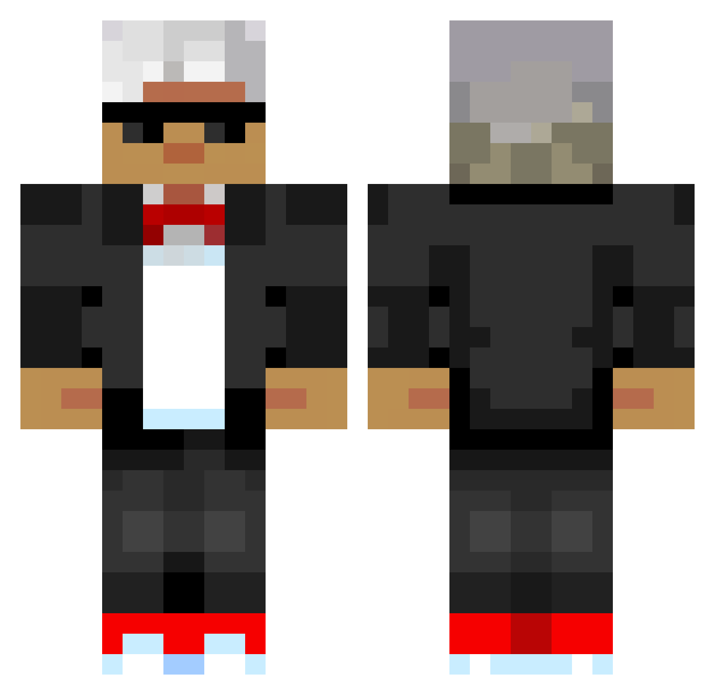 SeiniKs Minecraft skin, front and back view