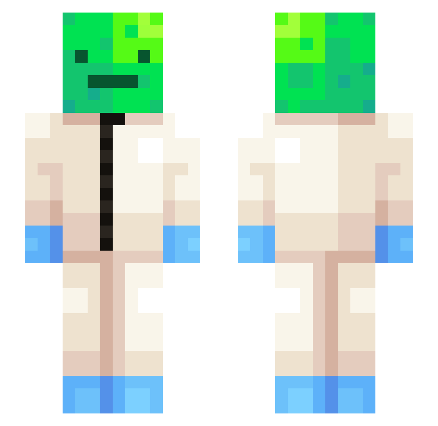 yyamsaha Minecraft skin, front and back view